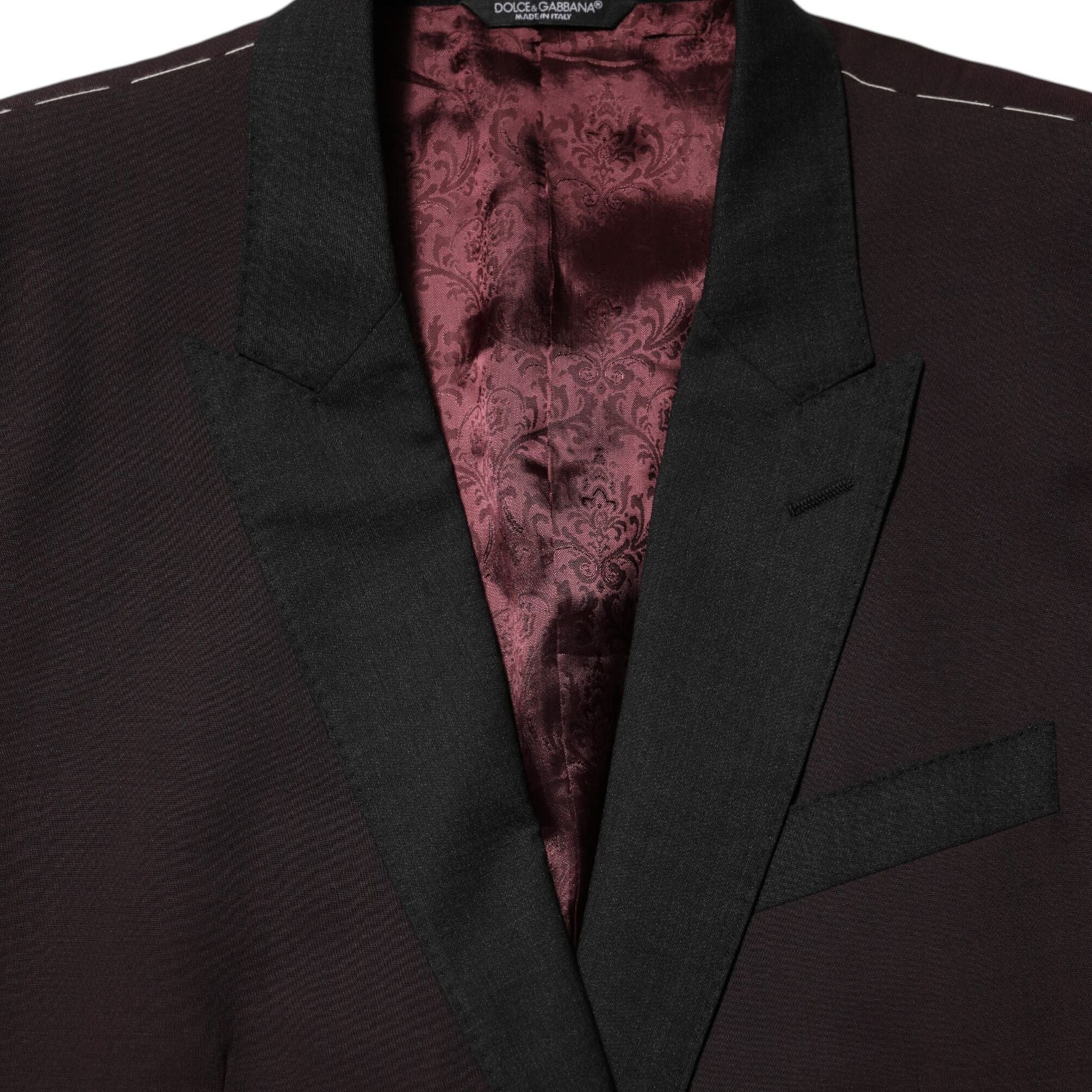Dolce & Gabbana Maroon Wool 2 Buttons Suit Jacket Blazer