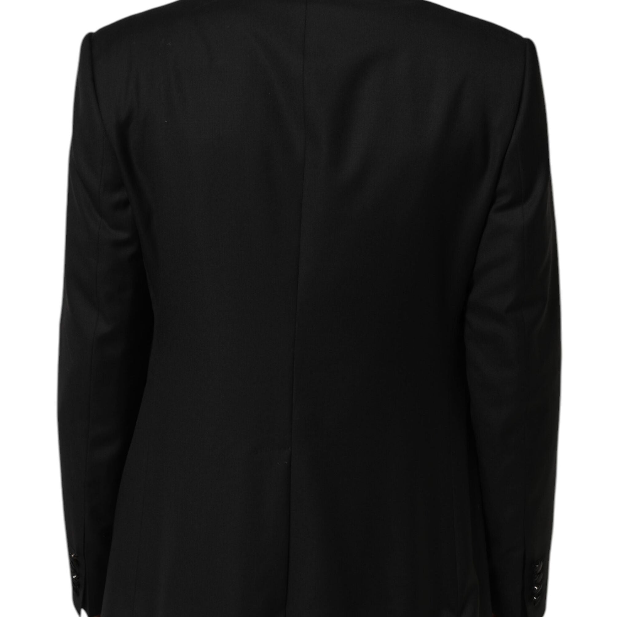 Dolce & Gabbana Black Wool GOLD 1 Button Men Suit Blazer