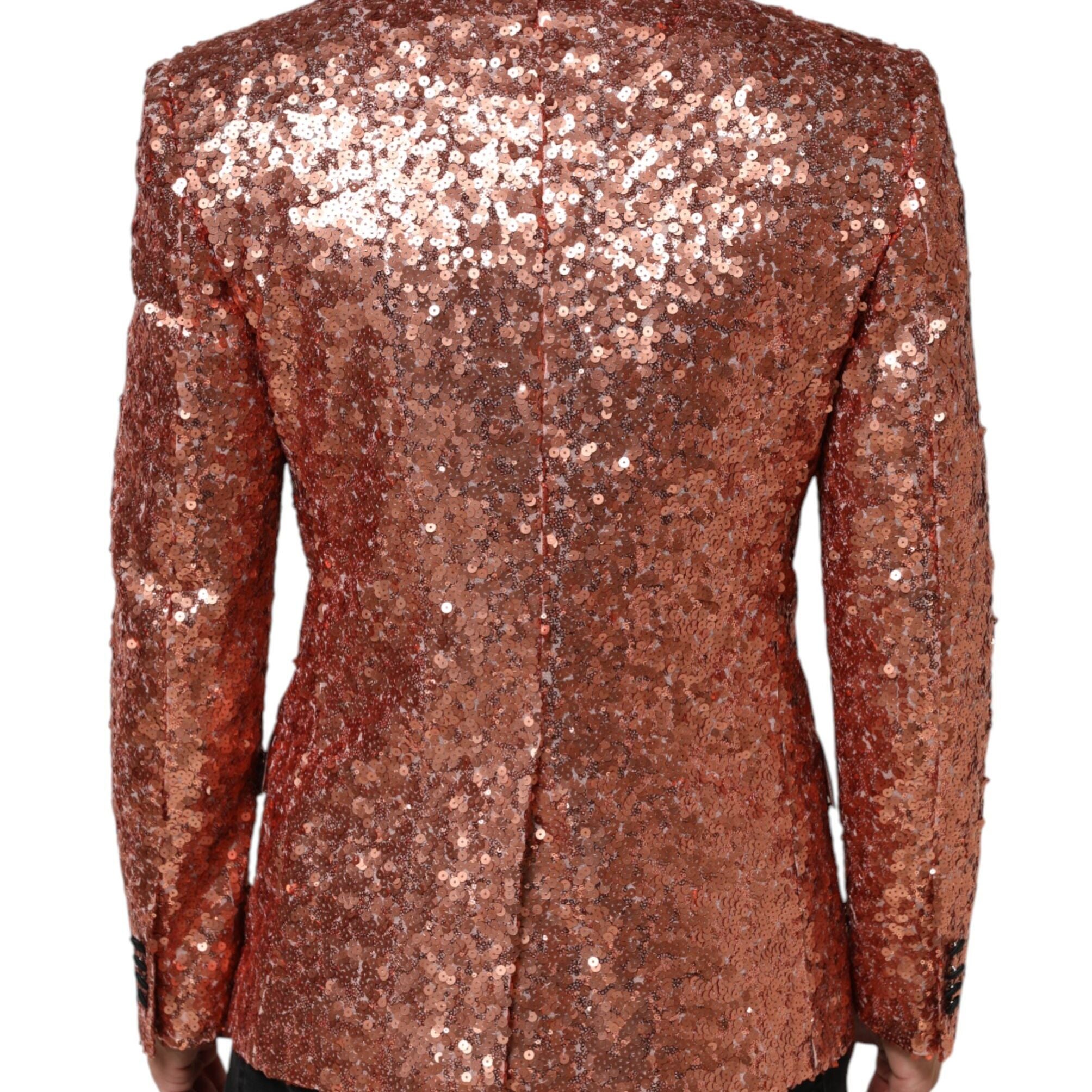 Dolce & Gabbana Pink Sequin SICILIA 1 Button Men Suit Blazer