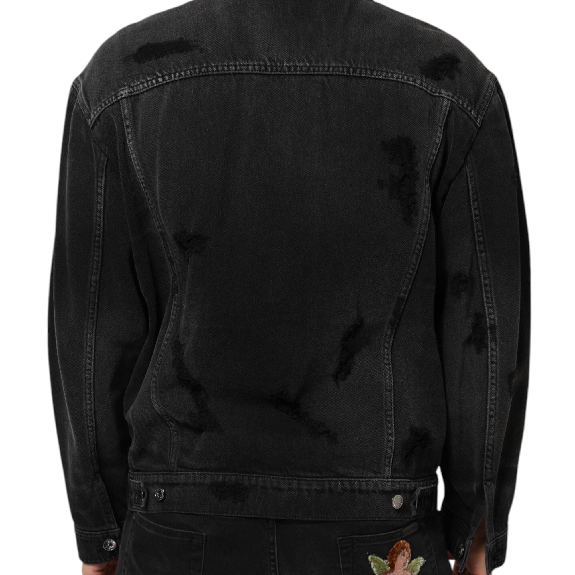 Dolce & Gabbana Black Cotton Stretch Denim Blouson Jacket