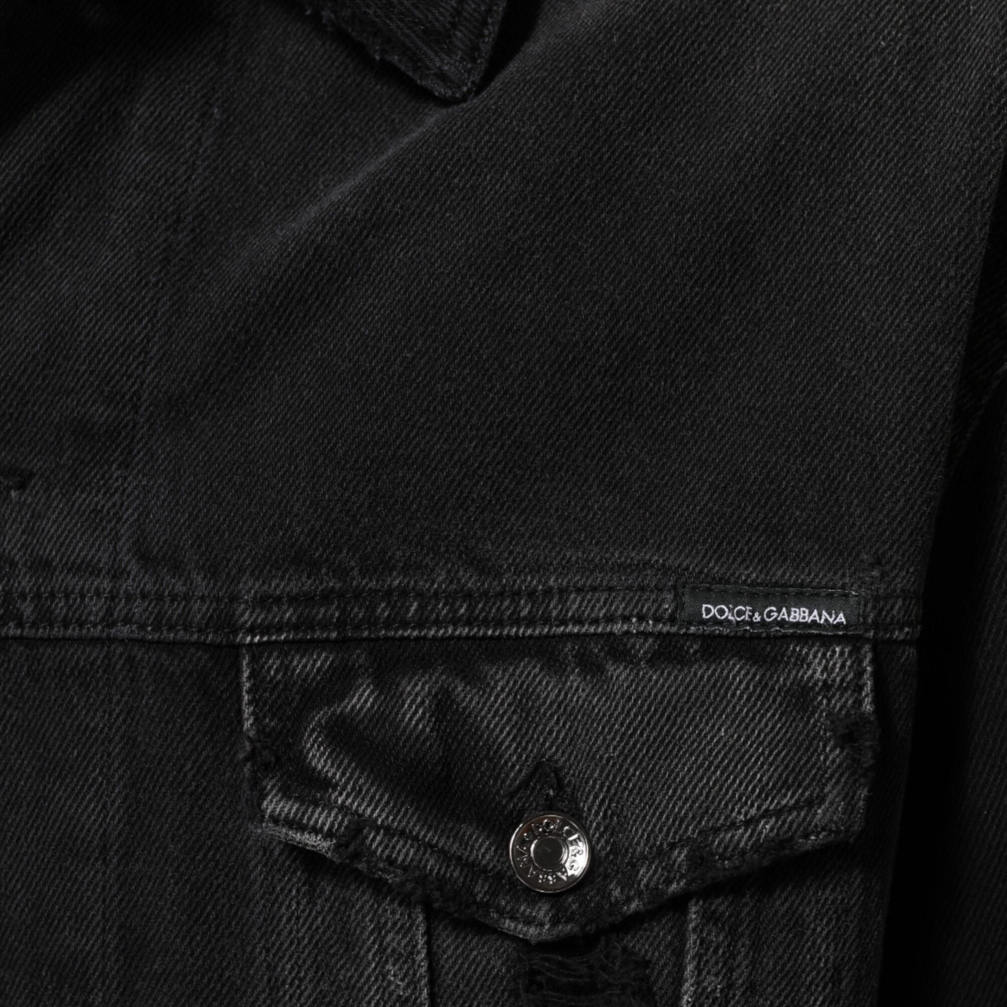 Dolce & Gabbana Black Cotton Stretch Denim Blouson Jacket