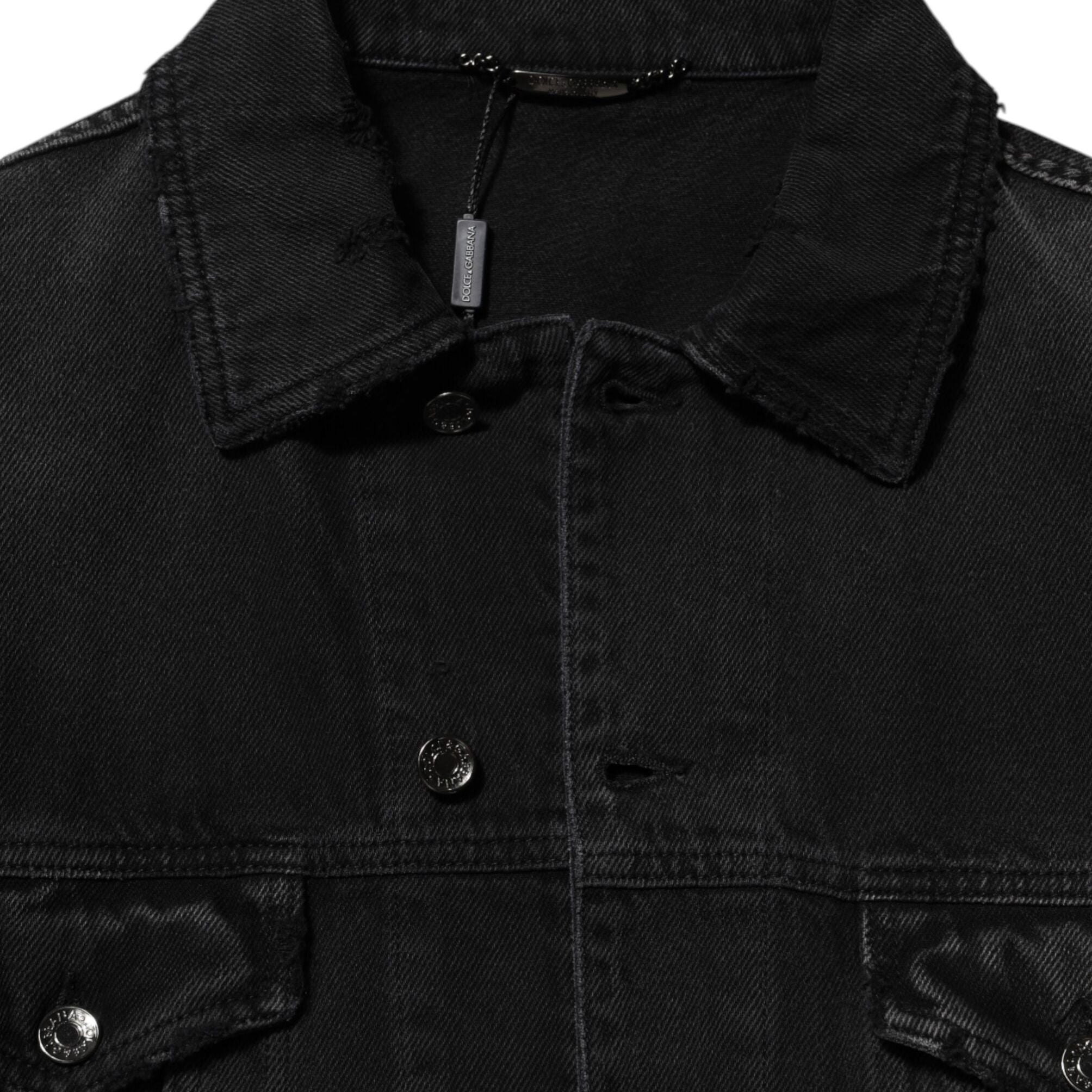 Dolce & Gabbana Black Cotton Stretch Denim Blouson Jacket