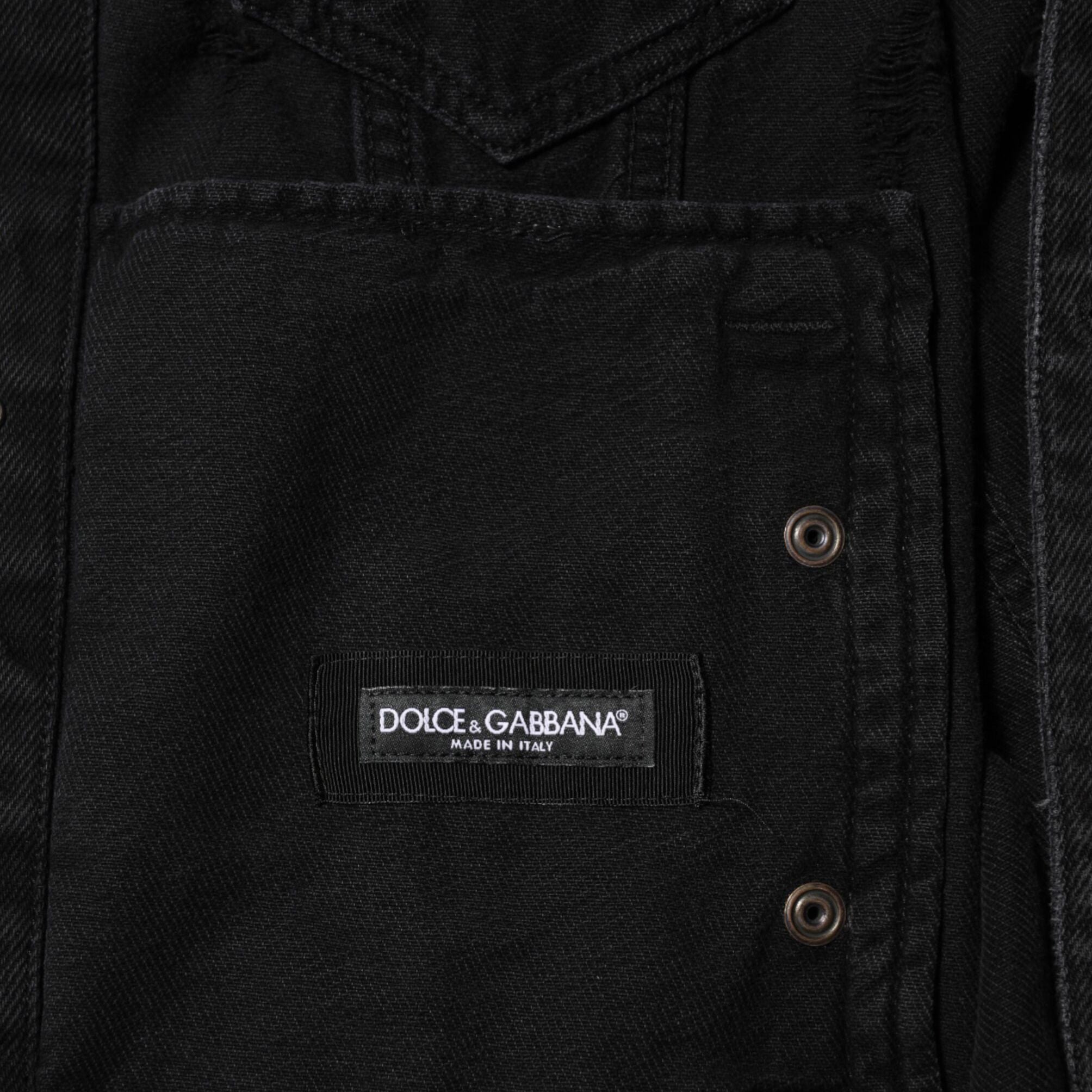 Dolce & Gabbana Black Cotton Stretch Denim Blouson Jacket