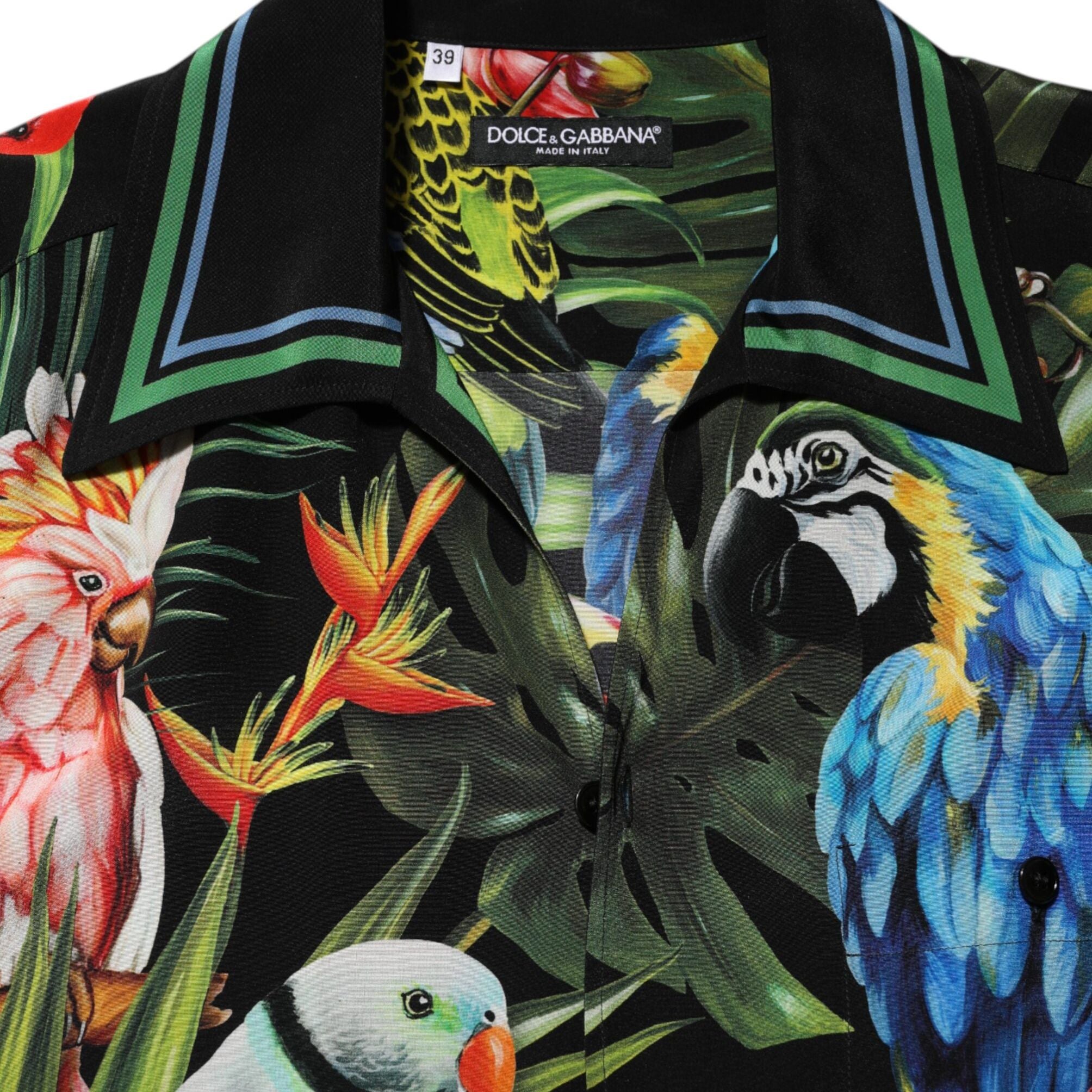 Dolce & Gabbana Multicolor Parrot Print Lounge Casual Shirt