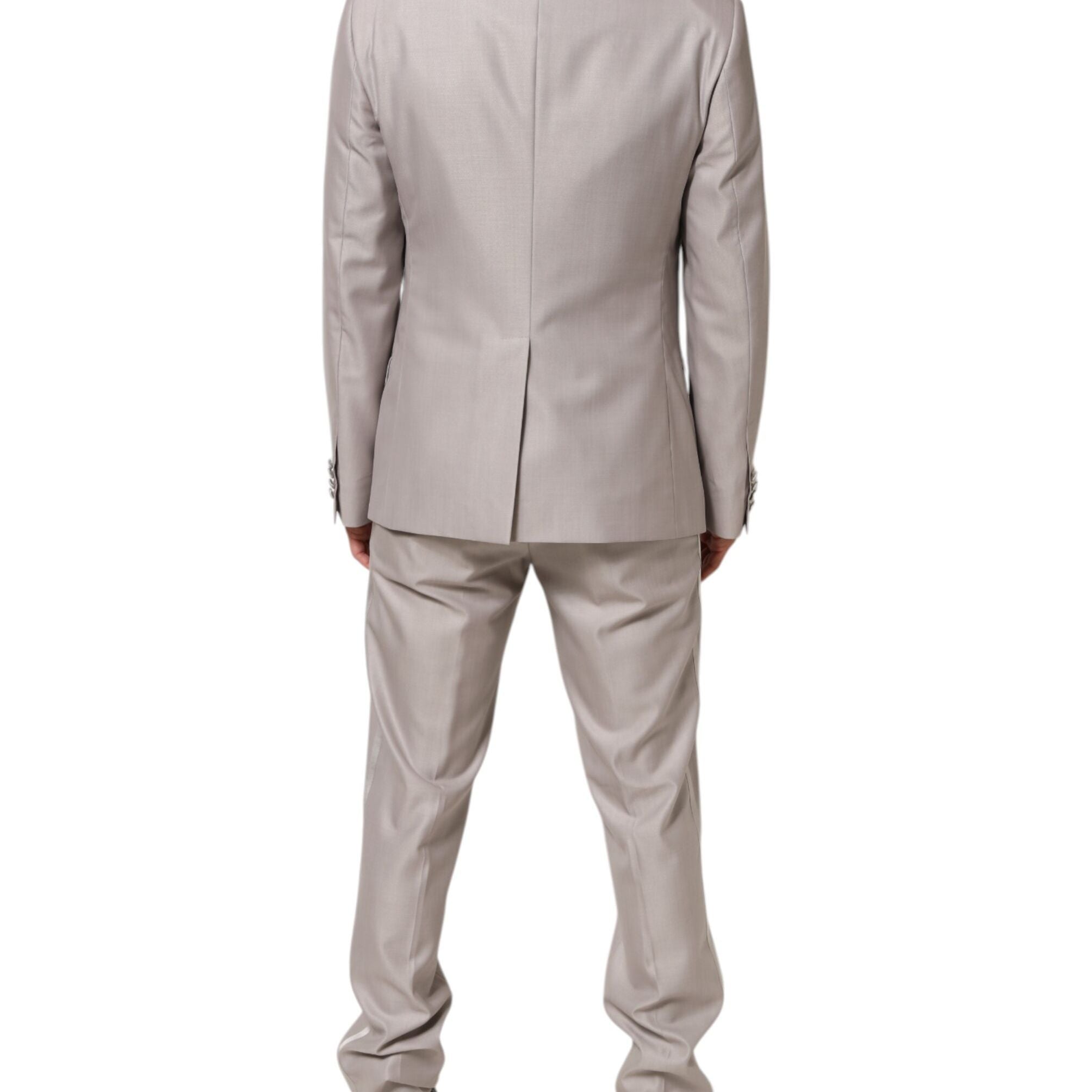 Dolce & Gabbana Light Gray Wool 2 Piece MARTINI Formal Suit