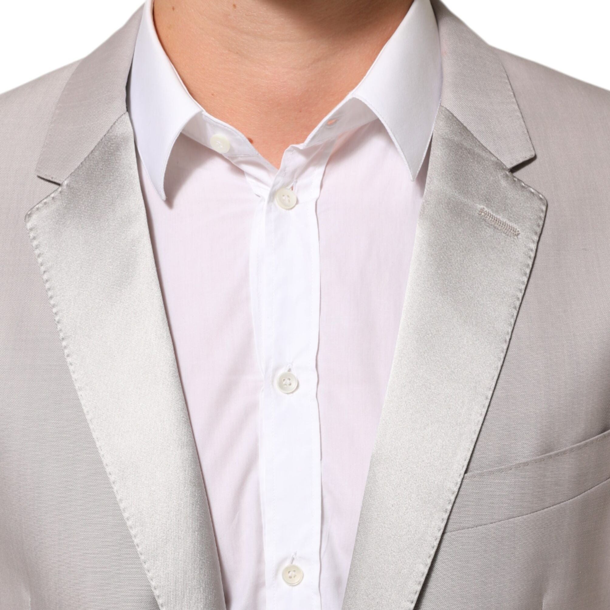 Dolce & Gabbana Light Gray Wool 2 Piece MARTINI Formal Suit