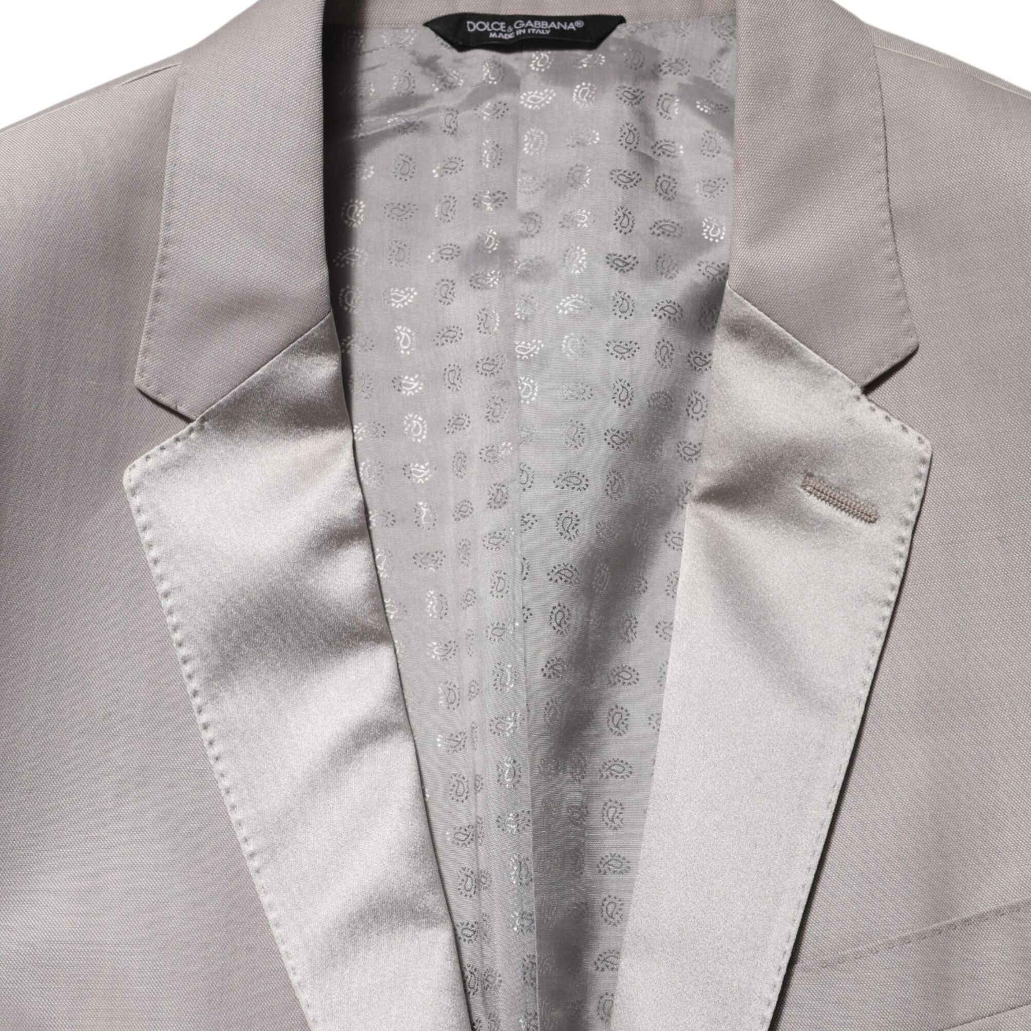 Dolce & Gabbana Light Gray Wool 2 Piece MARTINI Formal Suit