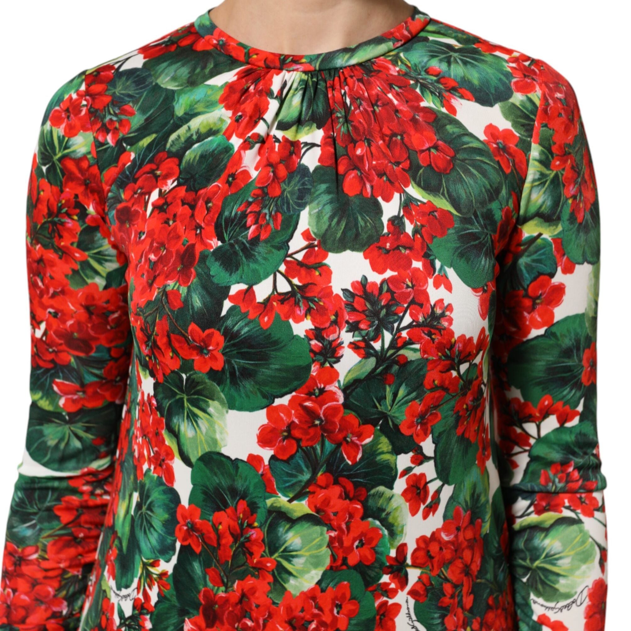Dolce & Gabbana Multicolor Floral Short Portofino Dress