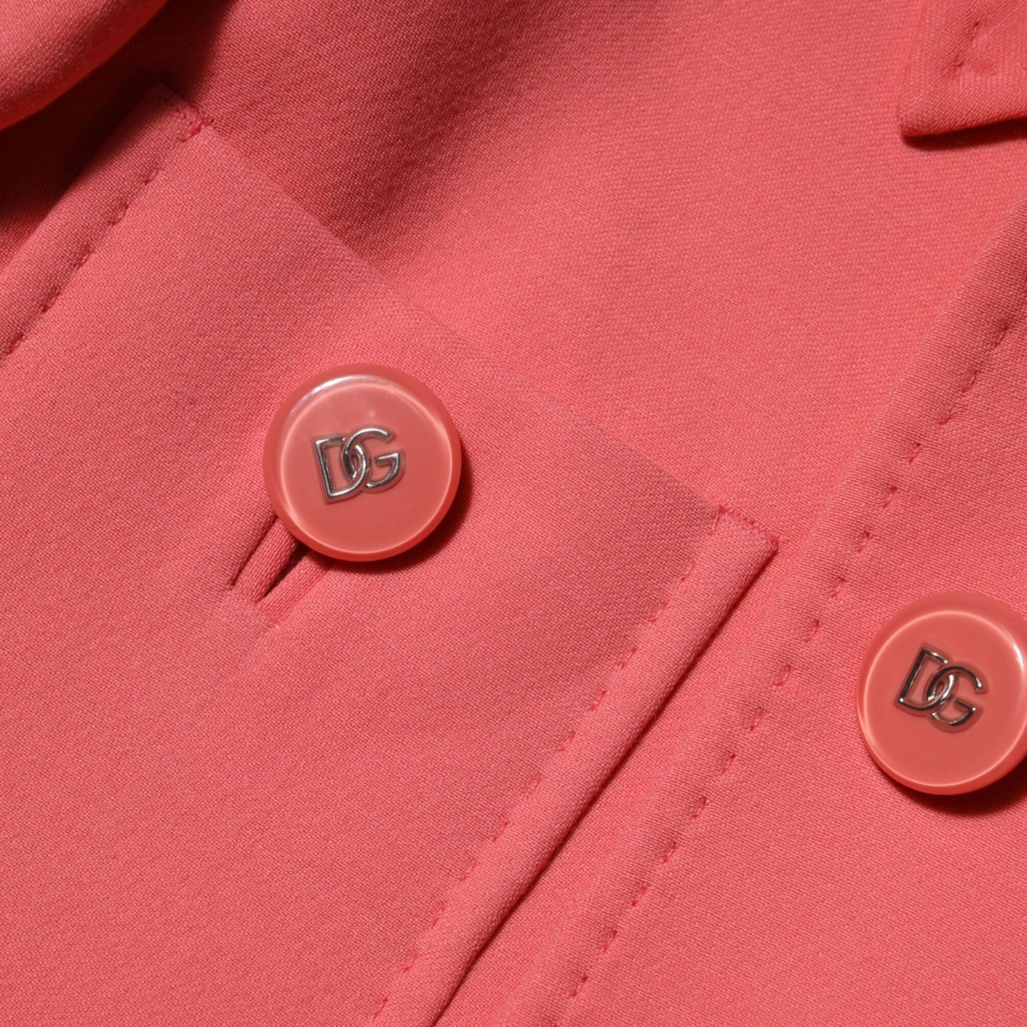 Dolce & Gabbana Pink Buttoned Down Trench Coat Jacket