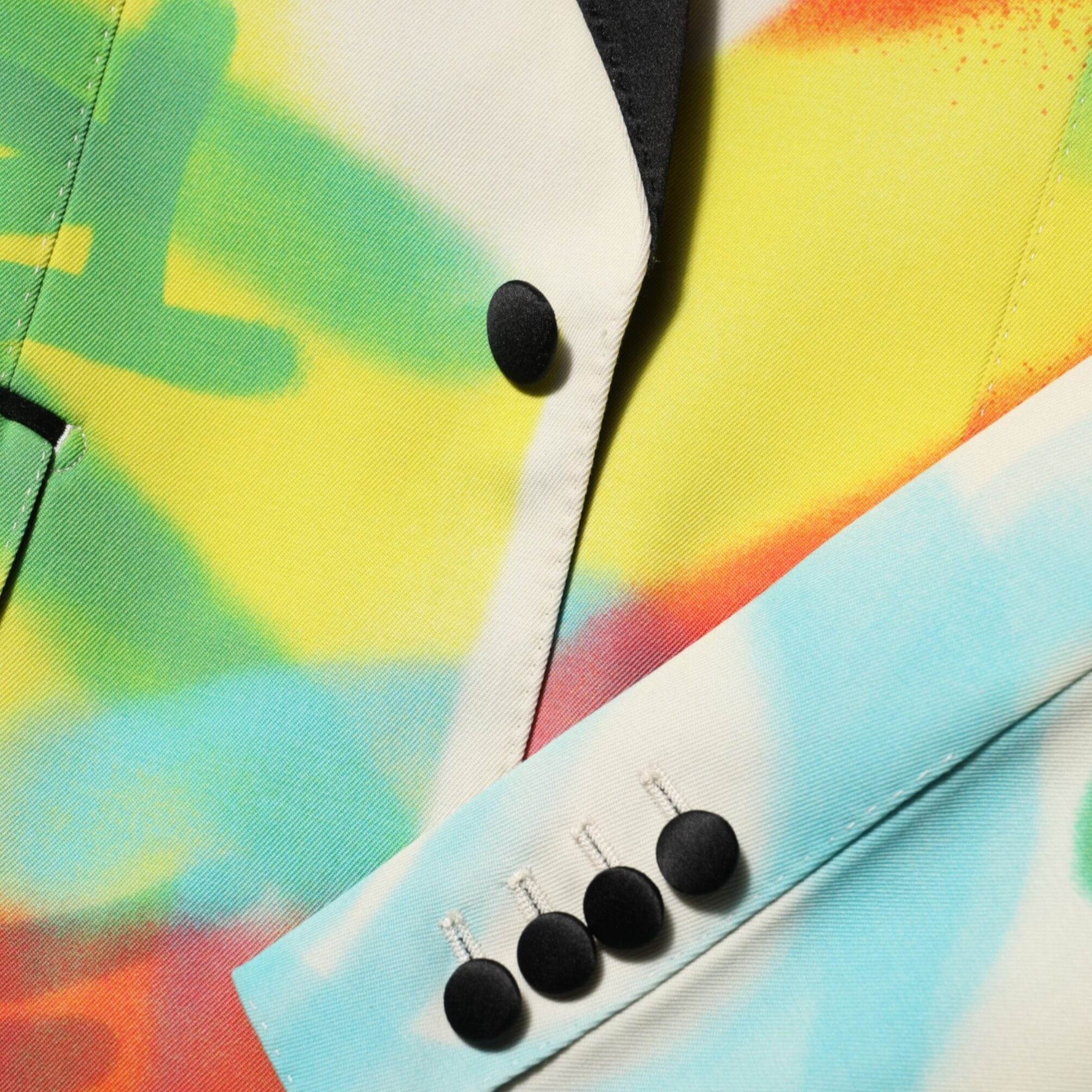 Dolce & Gabbana Multicolor Graffiti SICILIA 1 Button Men Suit Blazer