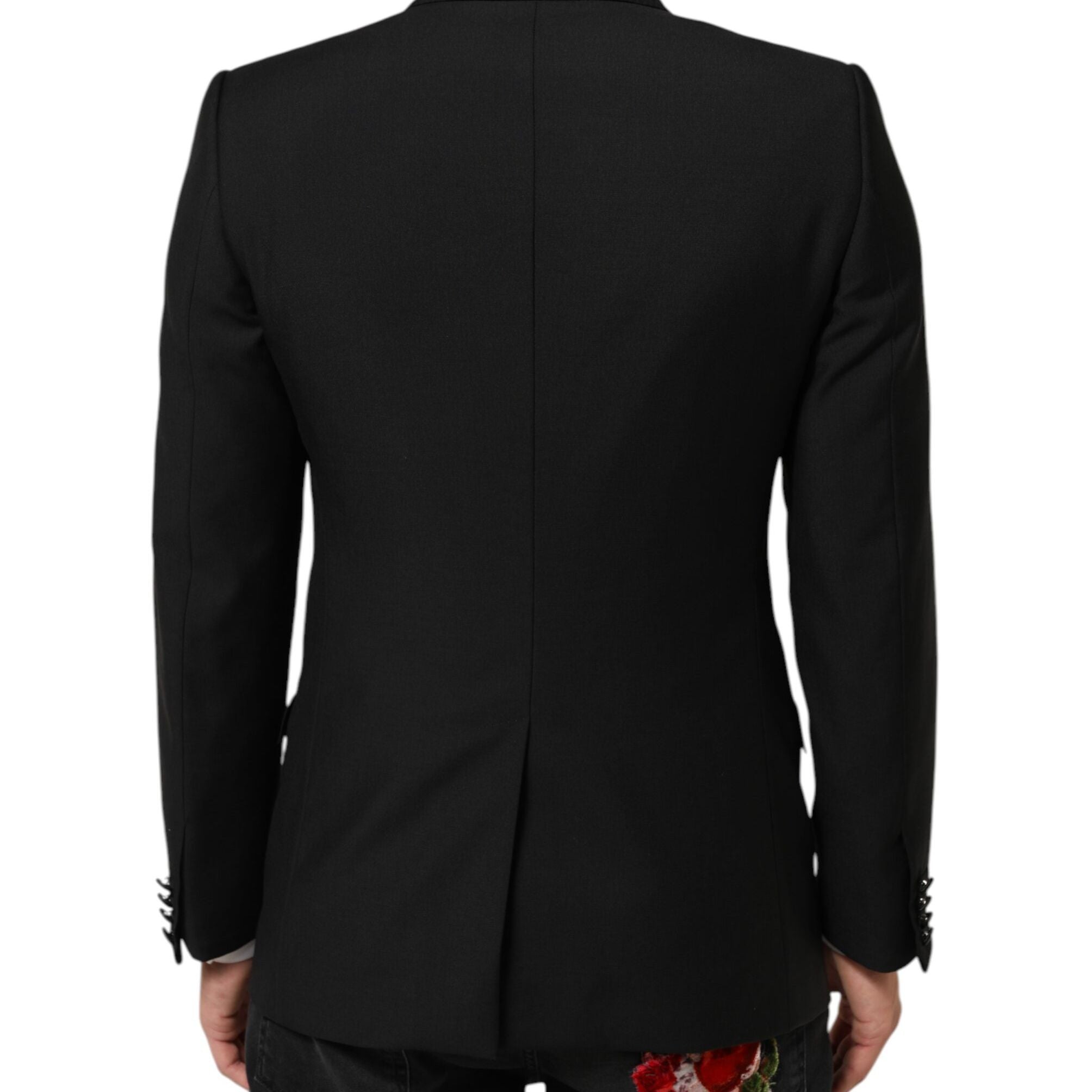 Dolce & Gabbana Black Wool MARTINI 2 Button Men Suit Blazer