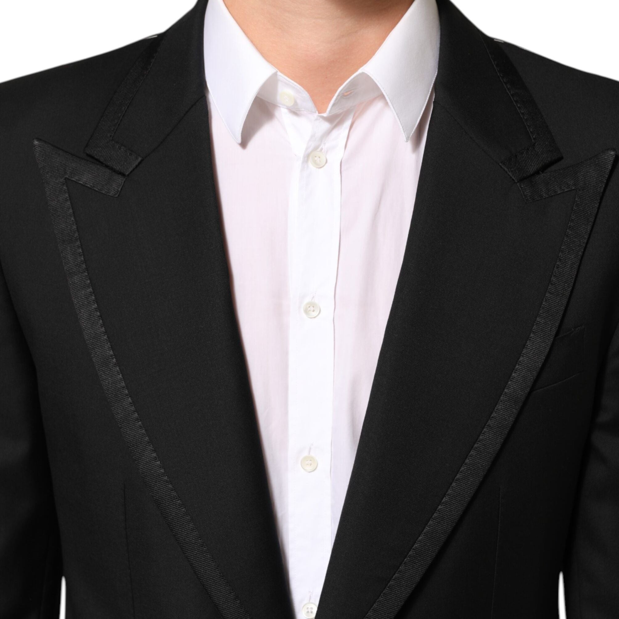Dolce & Gabbana Black Wool 1 Button Suit Jacket Men Blazer