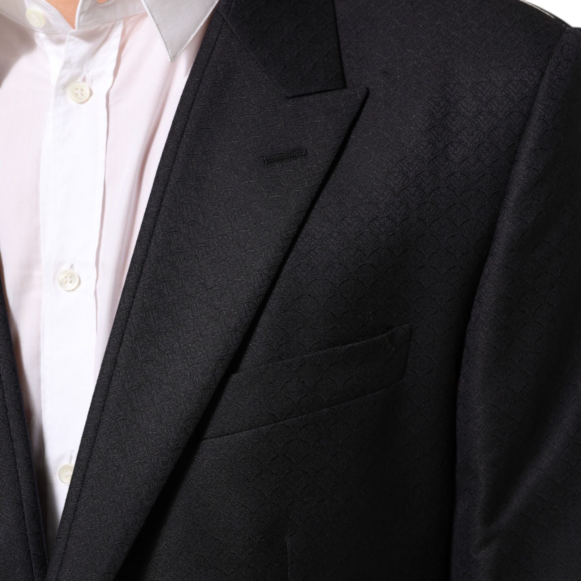 Dolce & Gabbana Black Wool 2 Buttons Suit Jacket Men Blazer