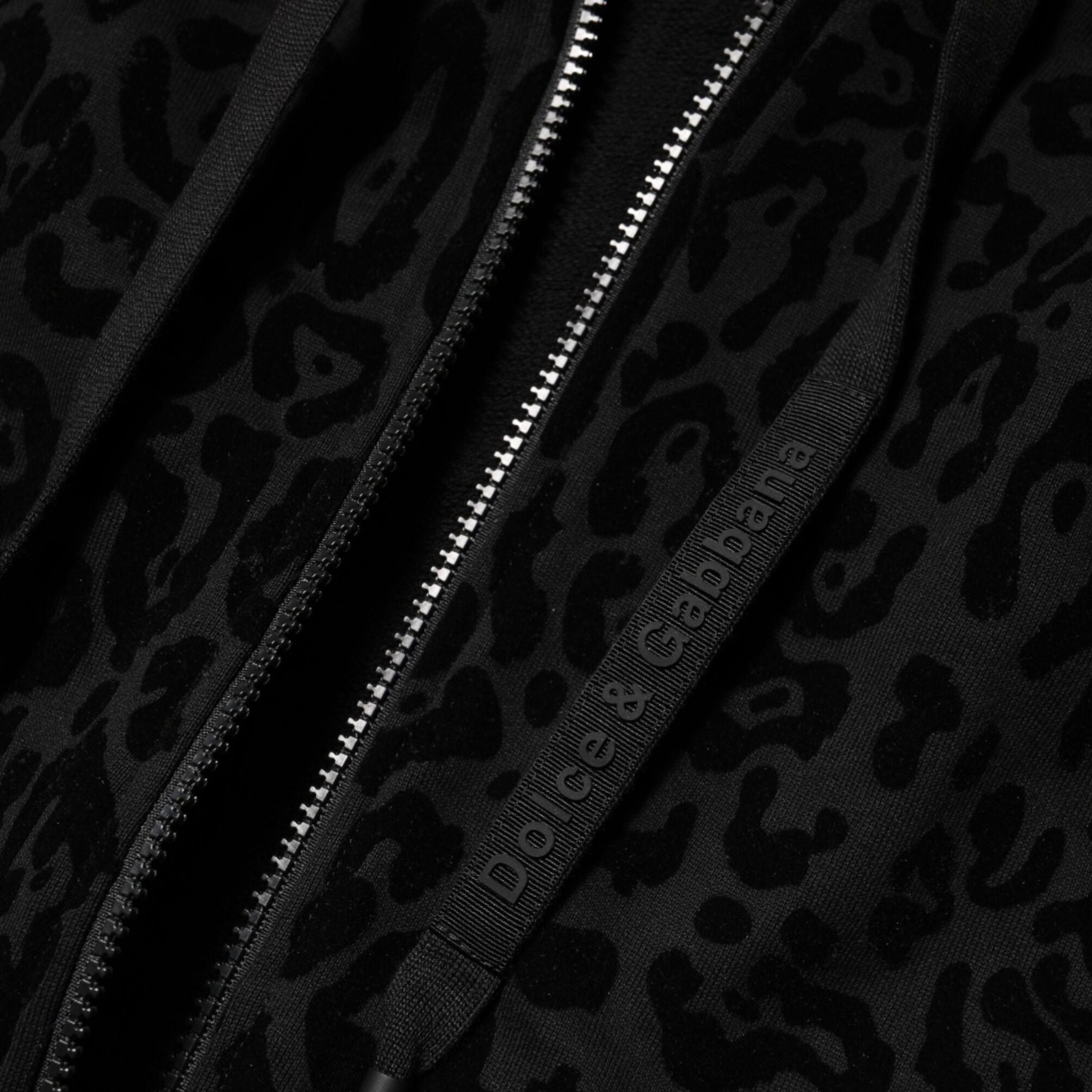 Dolce & Gabbana Black Cotton Hooded Full Zip Bomber Jacket