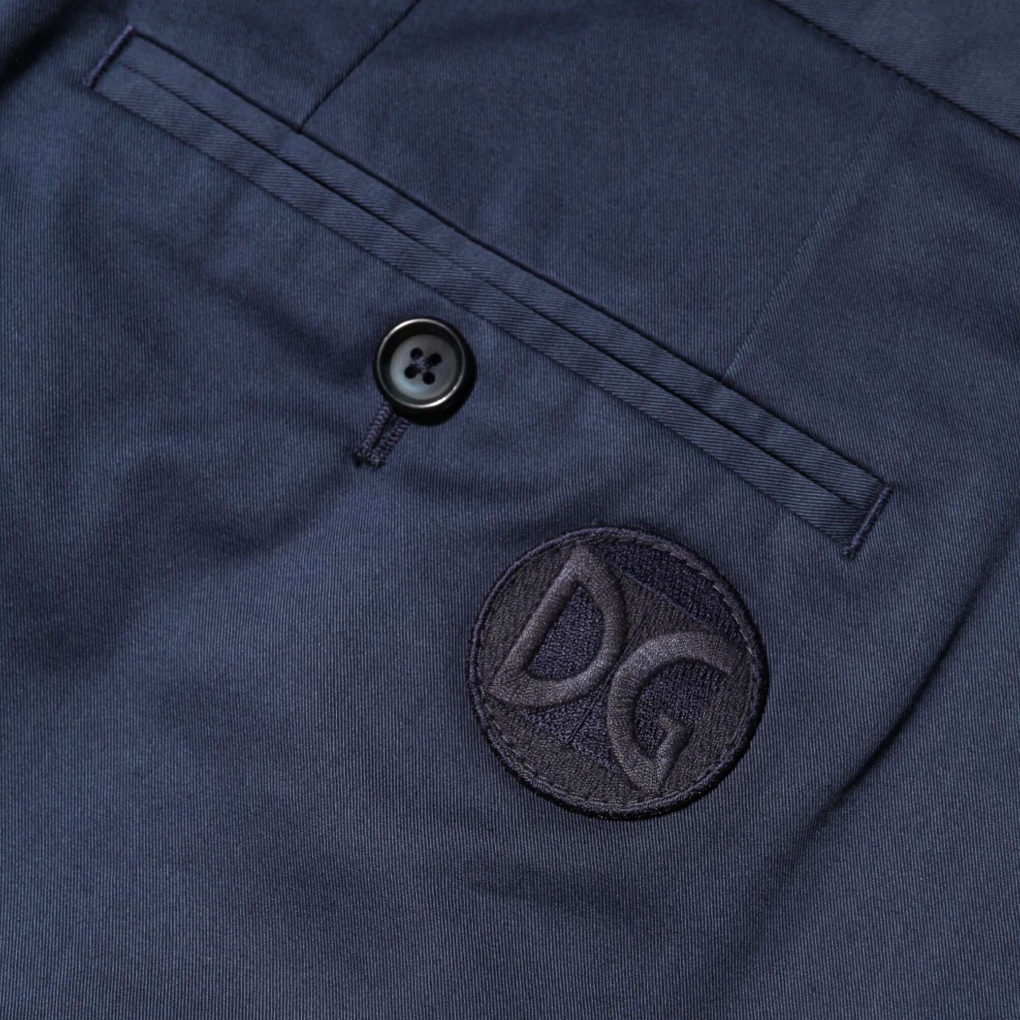 Dolce & Gabbana Blue Cotton Stretch Mid Waist Bermuda Shorts