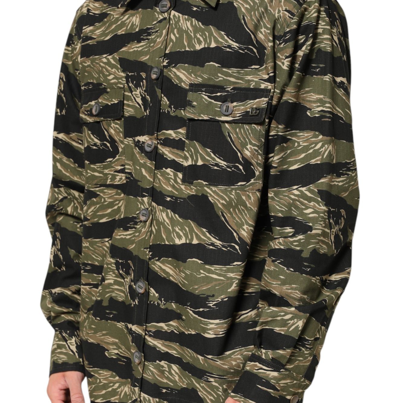 Dolce & Gabbana Multicolor Camouflage Cotton Casual Shirt