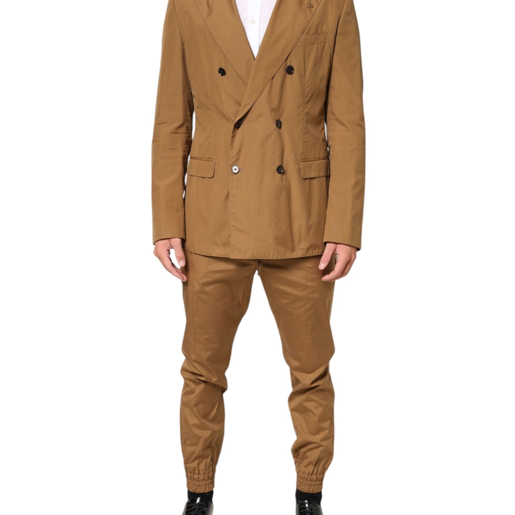 Dolce & Gabbana Brown TAORMINA Double-Breasted 2 Piece Suit