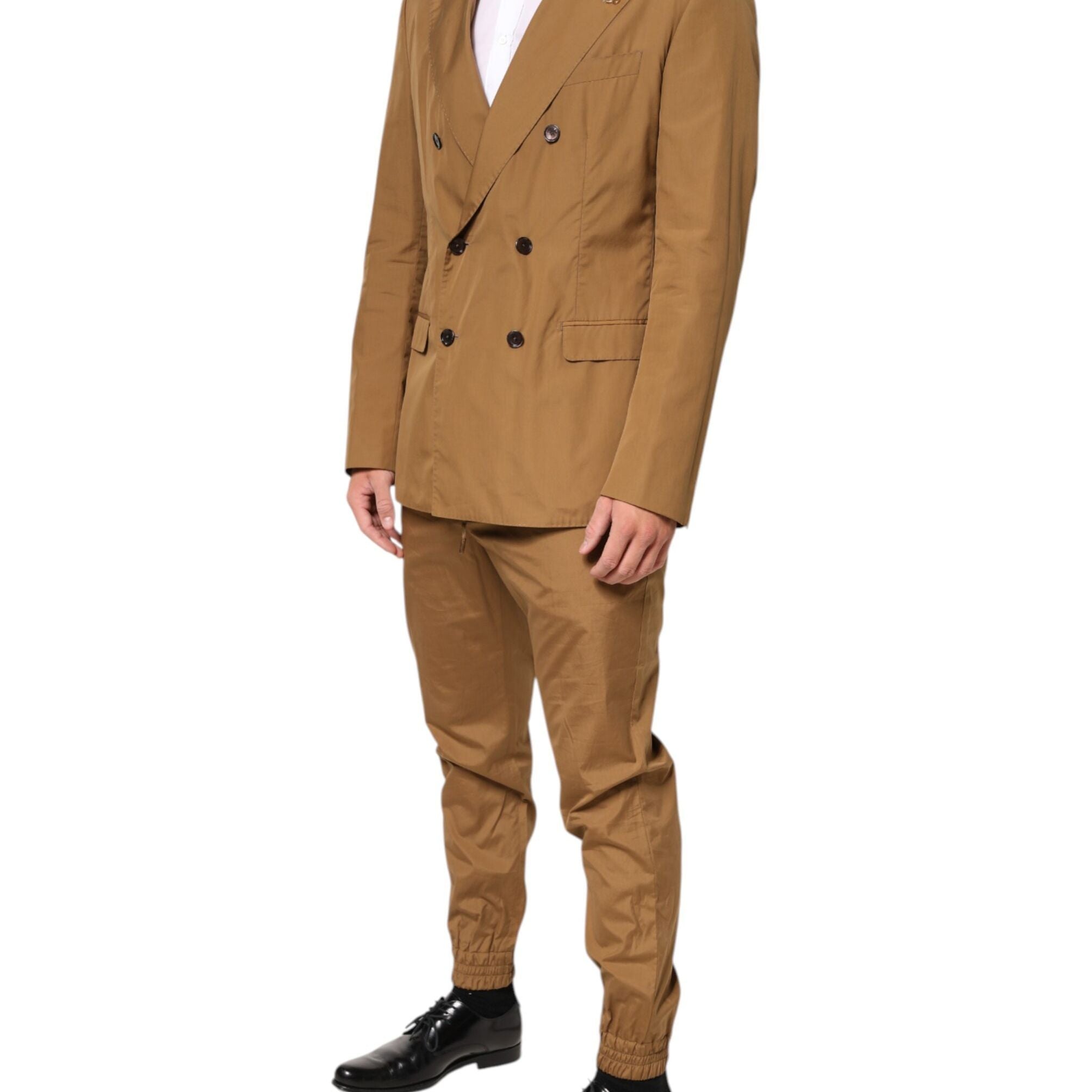 Dolce & Gabbana Brown TAORMINA Double-Breasted 2 Piece Suit
