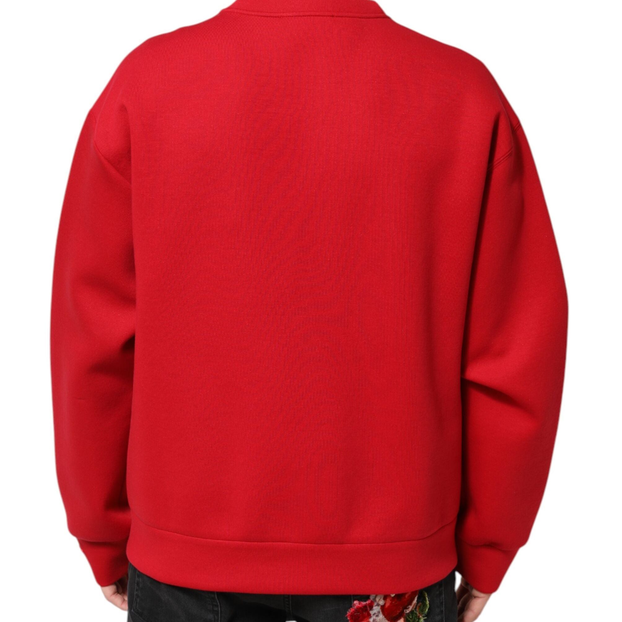 Dolce & Gabbana Red DG Logo Crew Neck Men Sweatshirt Sweater