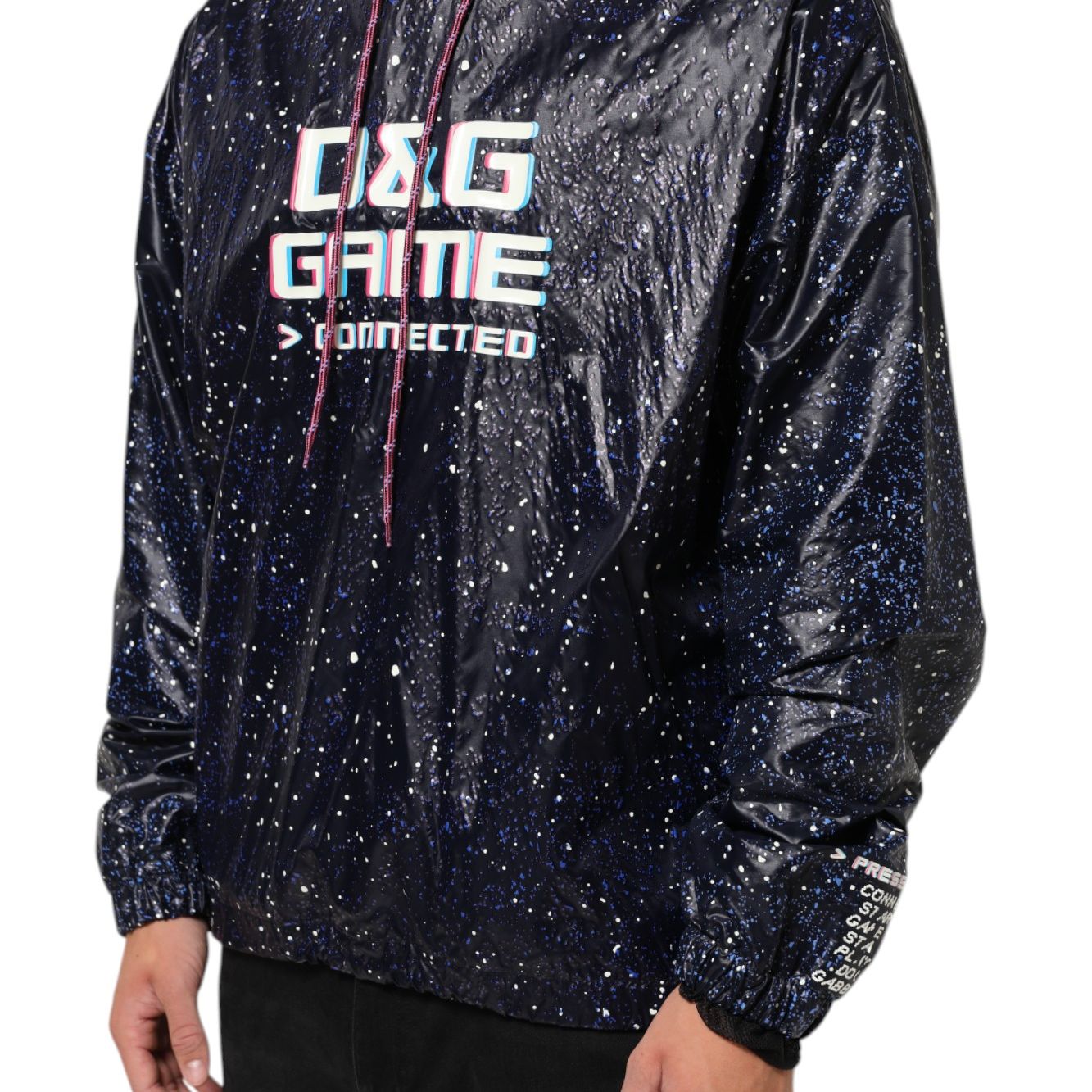 Dolce & Gabbana Blue D&G Game Hooded Men Sweatshirt Sweater
