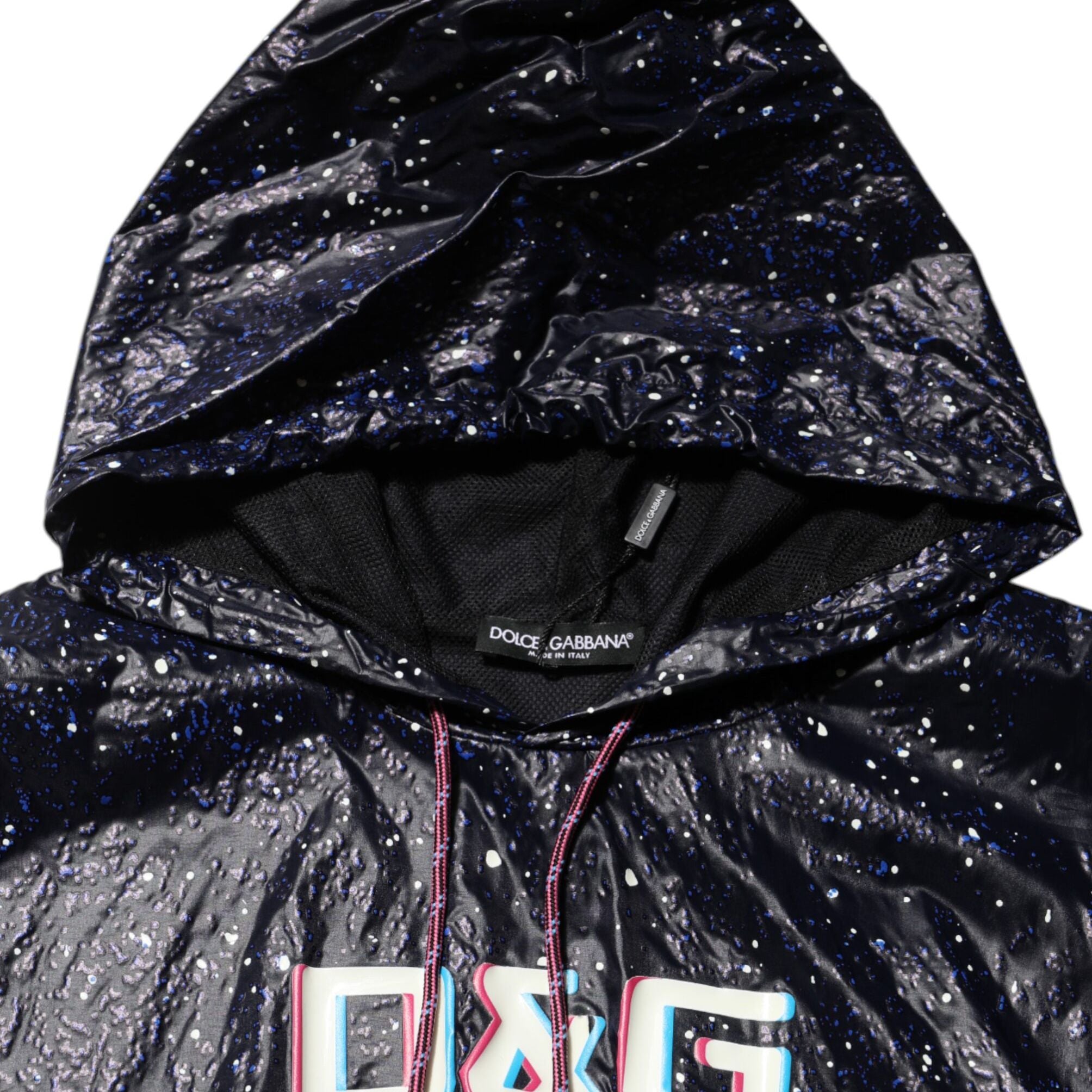 Dolce & Gabbana Blue D&G Game Hooded Men Sweatshirt Sweater