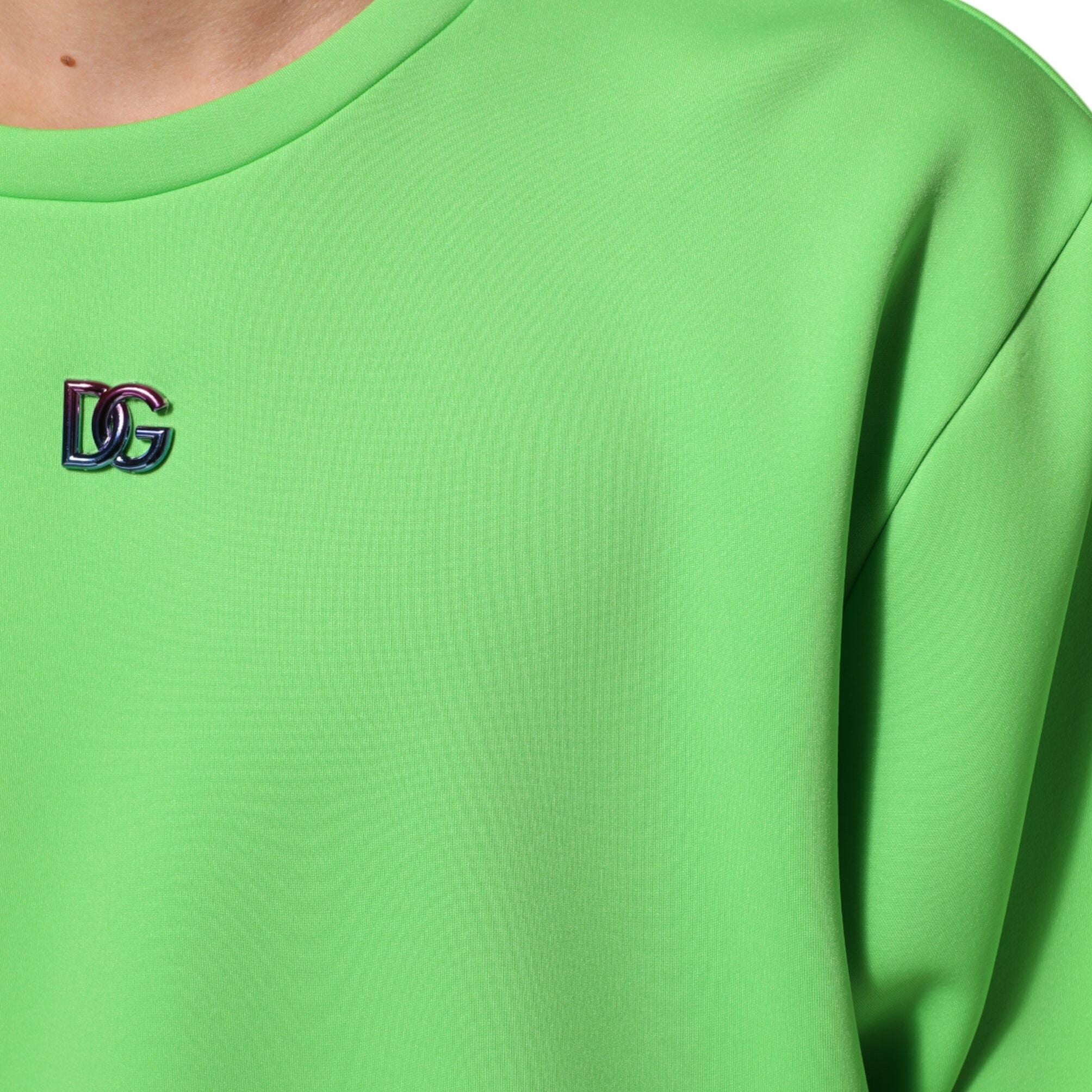 Dolce & Gabbana Green Logo Crew Neck Short Sleeves T-shirt