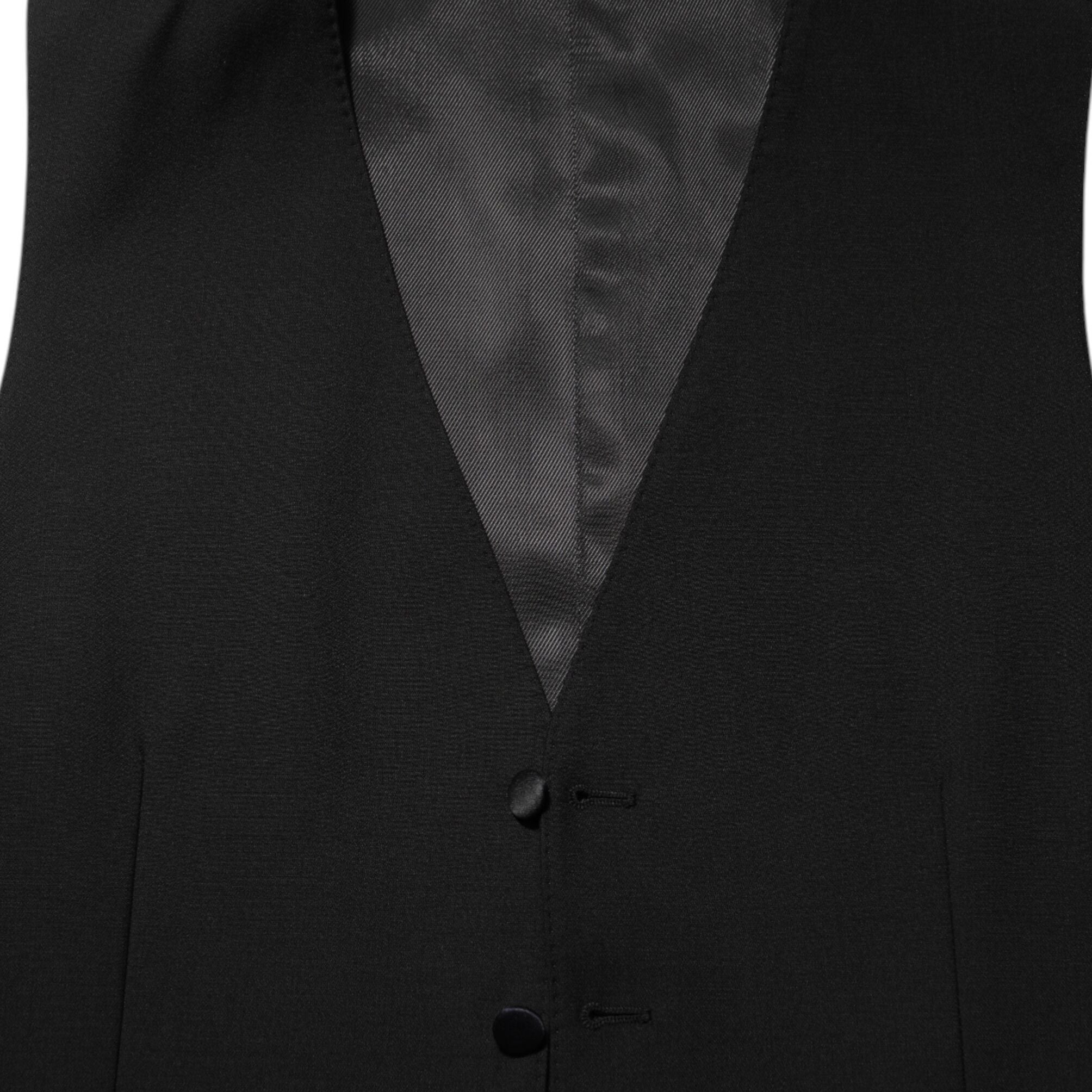 Dolce & Gabbana Black Wool Dress Formal Men Waistcoat Vest