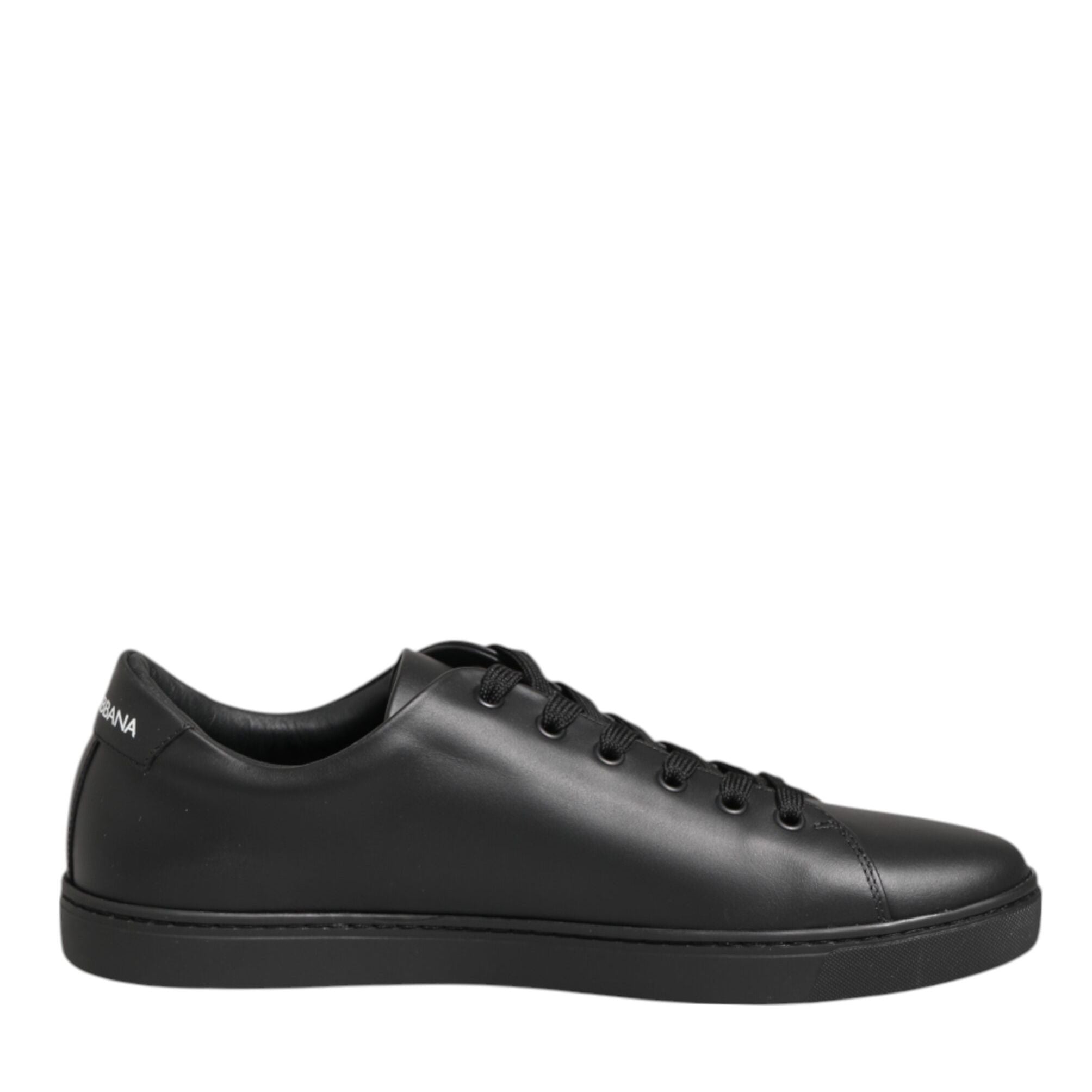 Dolce & Gabbana Black Leather Crystal Heart Sneakers  Shoes