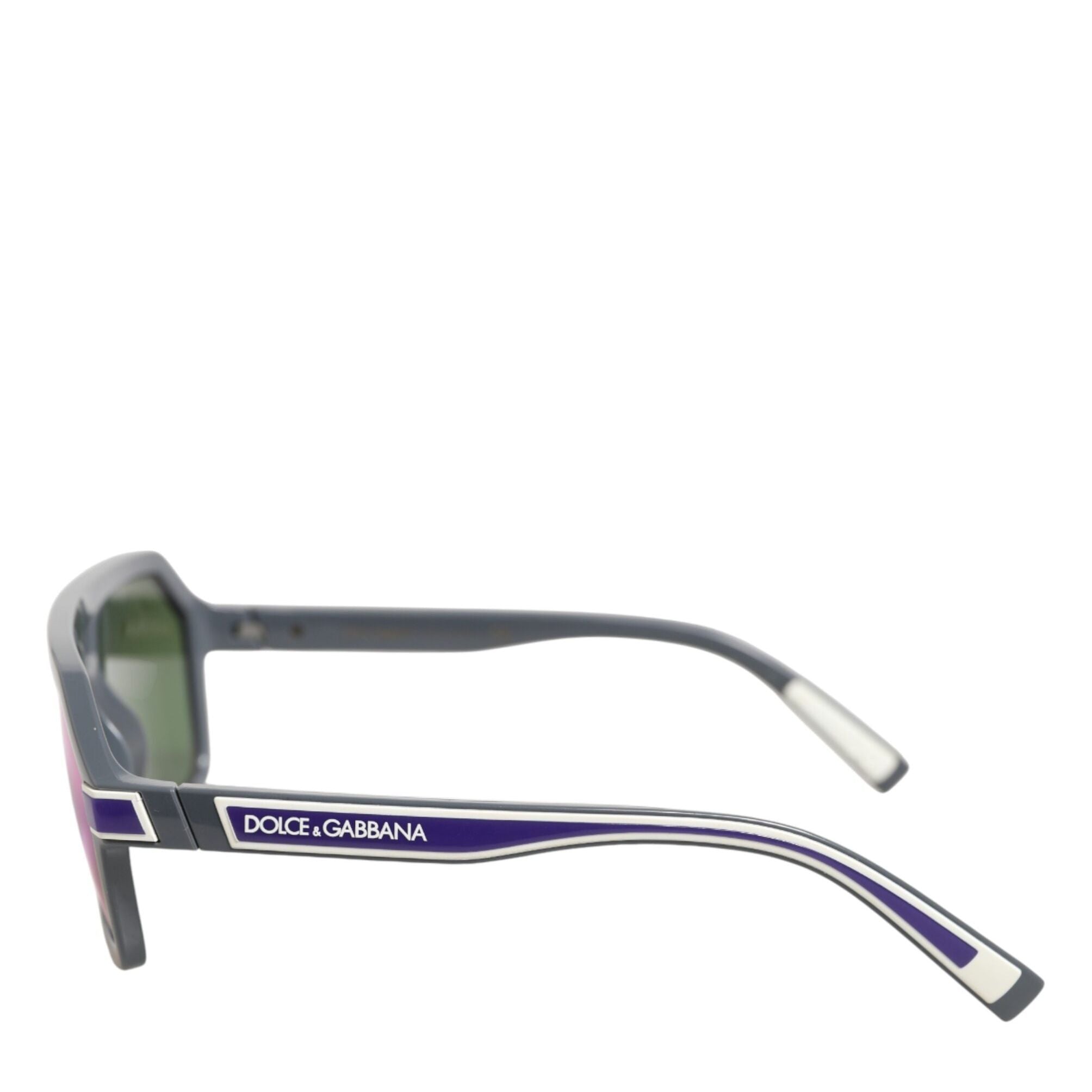 Dolce & Gabbana Blue Acetate Aviator Shades Eyewear Sunglasses
