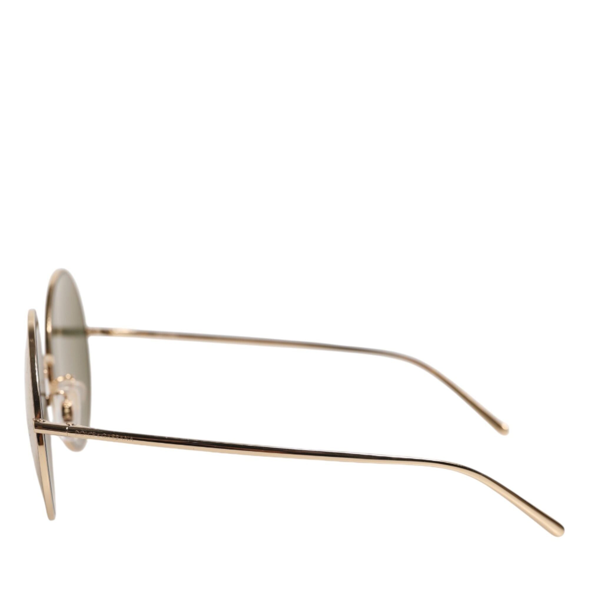 Dolce & Gabbana Gold Metal Round Shades Eyewear Sunglasses