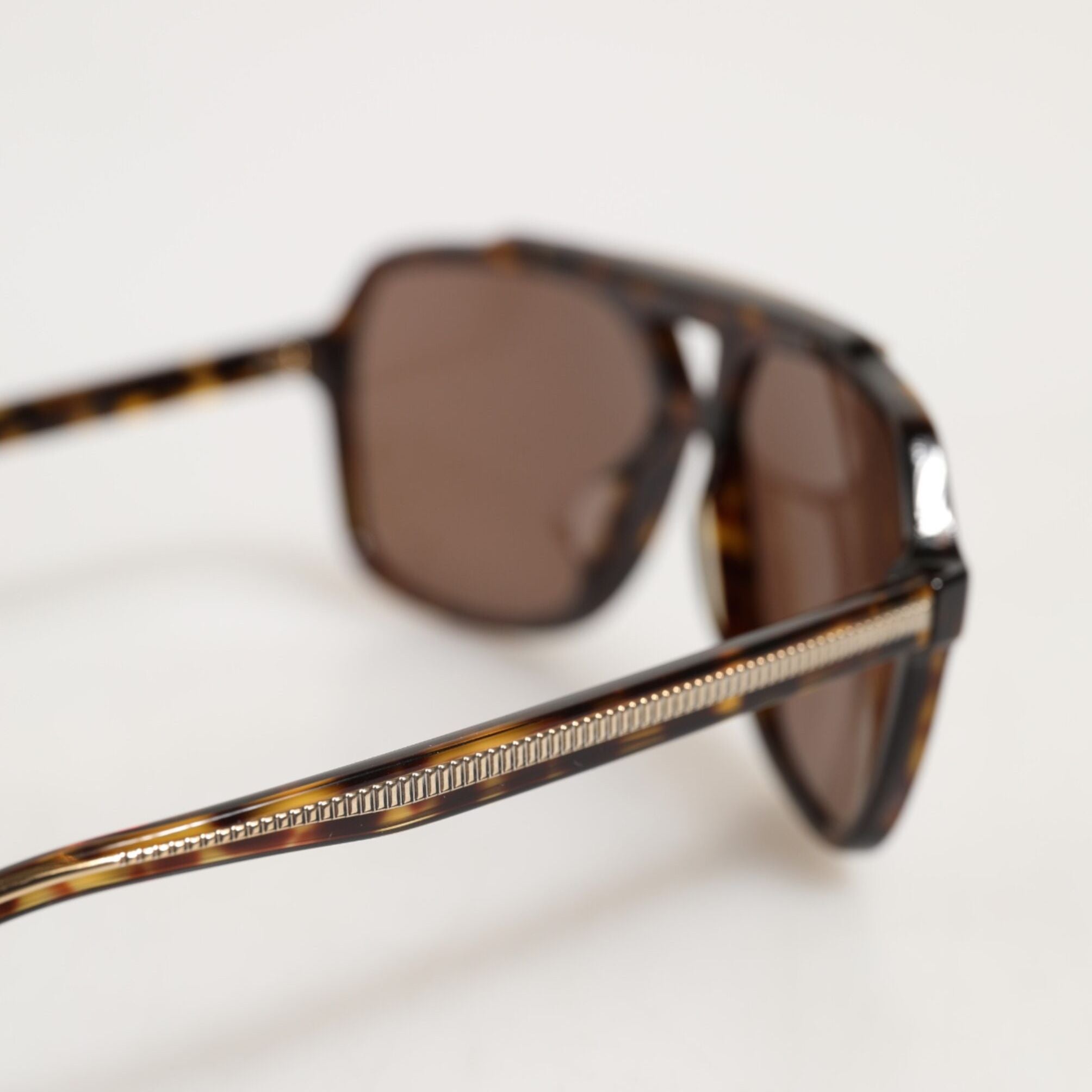 Dolce & Gabbana Dark Brown Tortoise Shell Pilot Frame Sunglasses