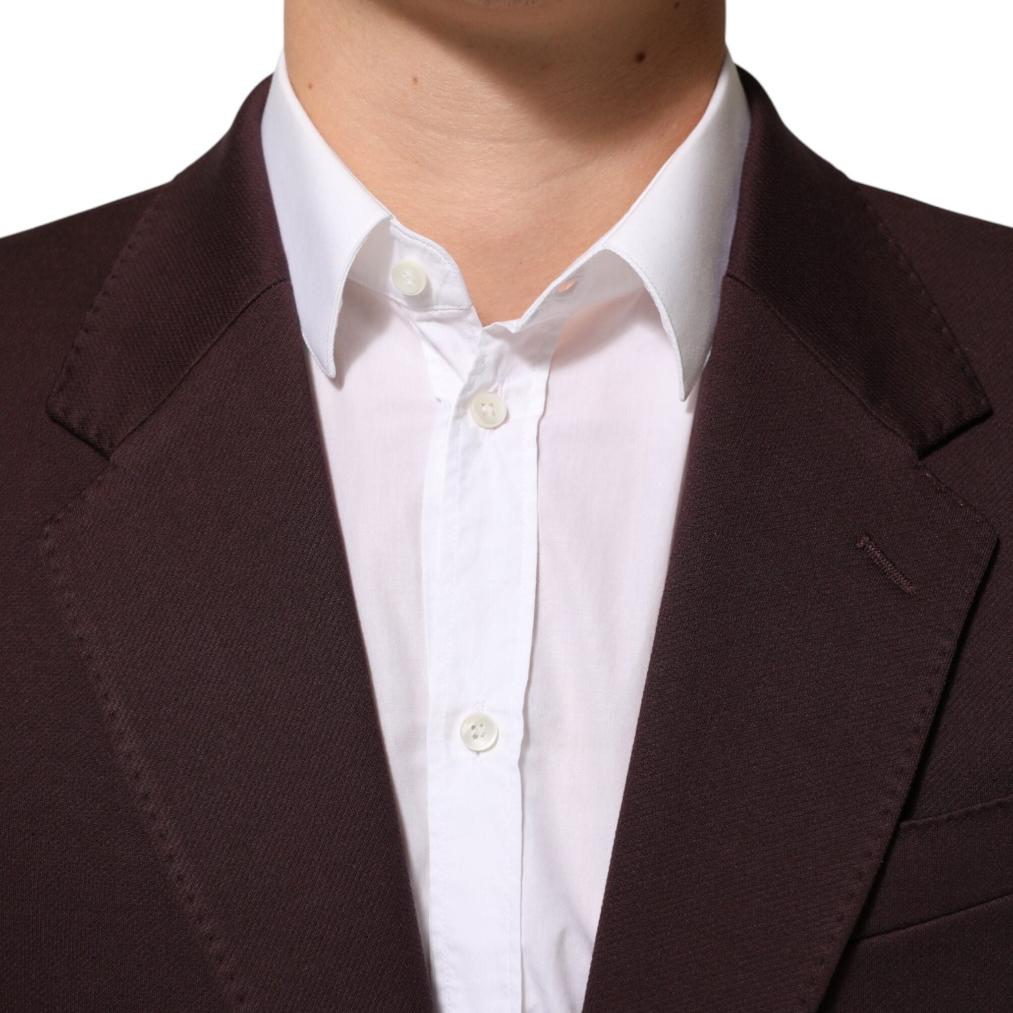 Dolce & Gabbana Maroon Cotton 2 Buttons Suit Jacket Blazer