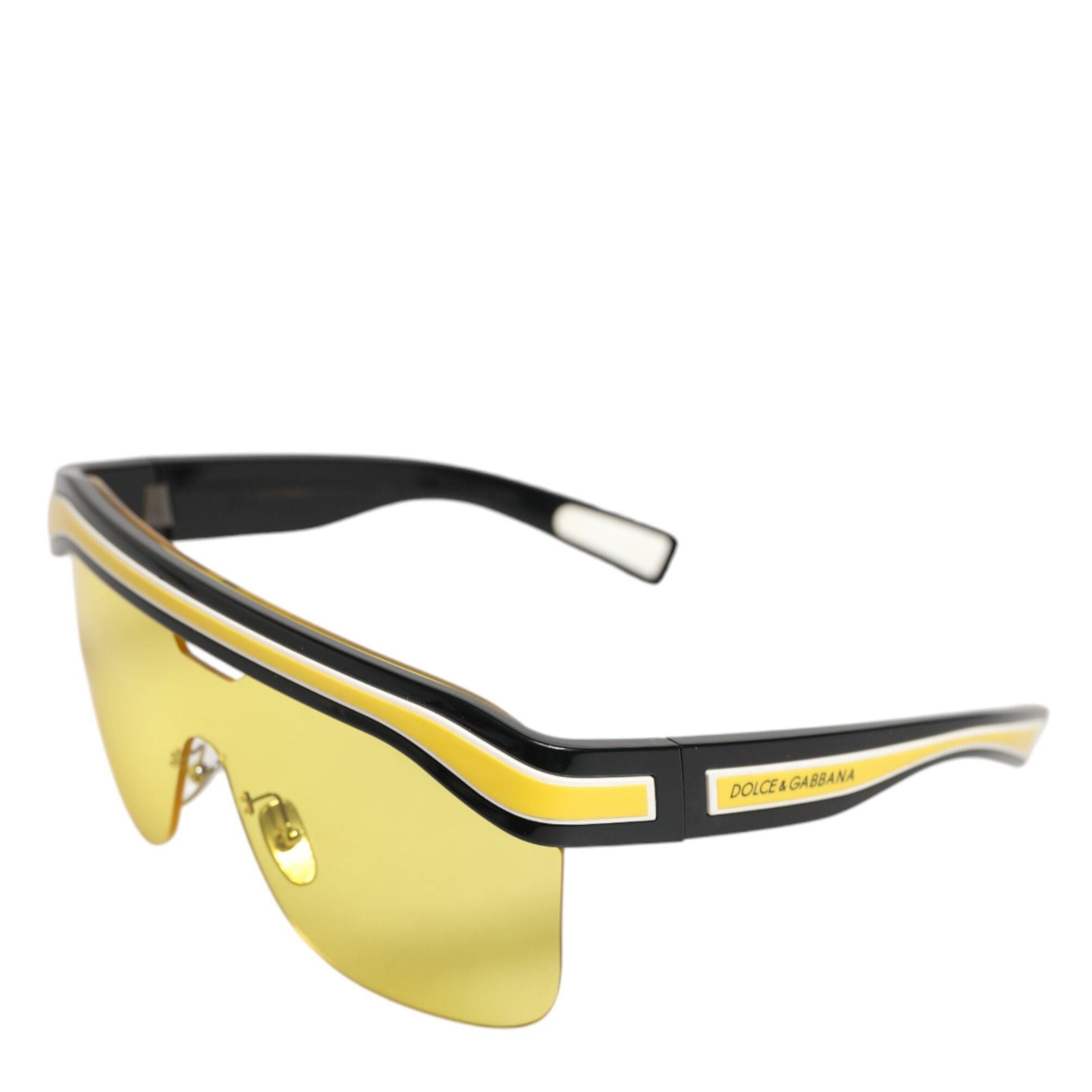 Dolce & Gabbana DG6162 Shield Black Yellow White Polyamide Sunglasses