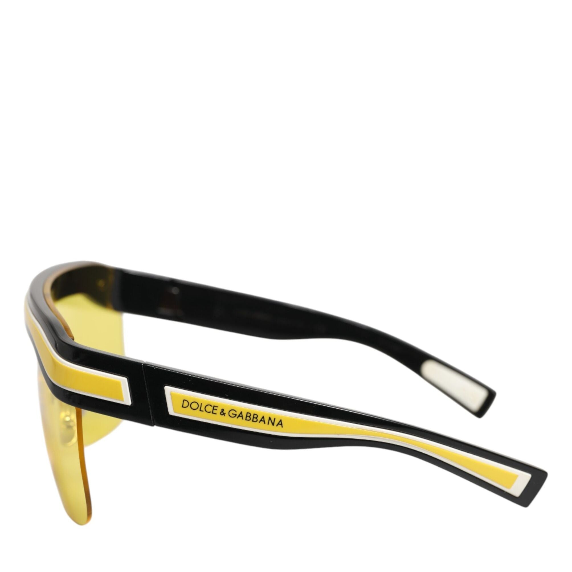 Dolce & Gabbana DG6162 Shield Black Yellow White Polyamide Sunglasses