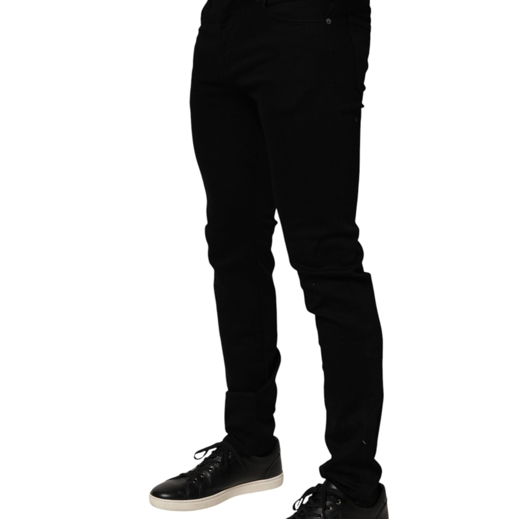 Dolce & Gabbana Black Cotton Stretch Slim Fit Men Denim Jeans