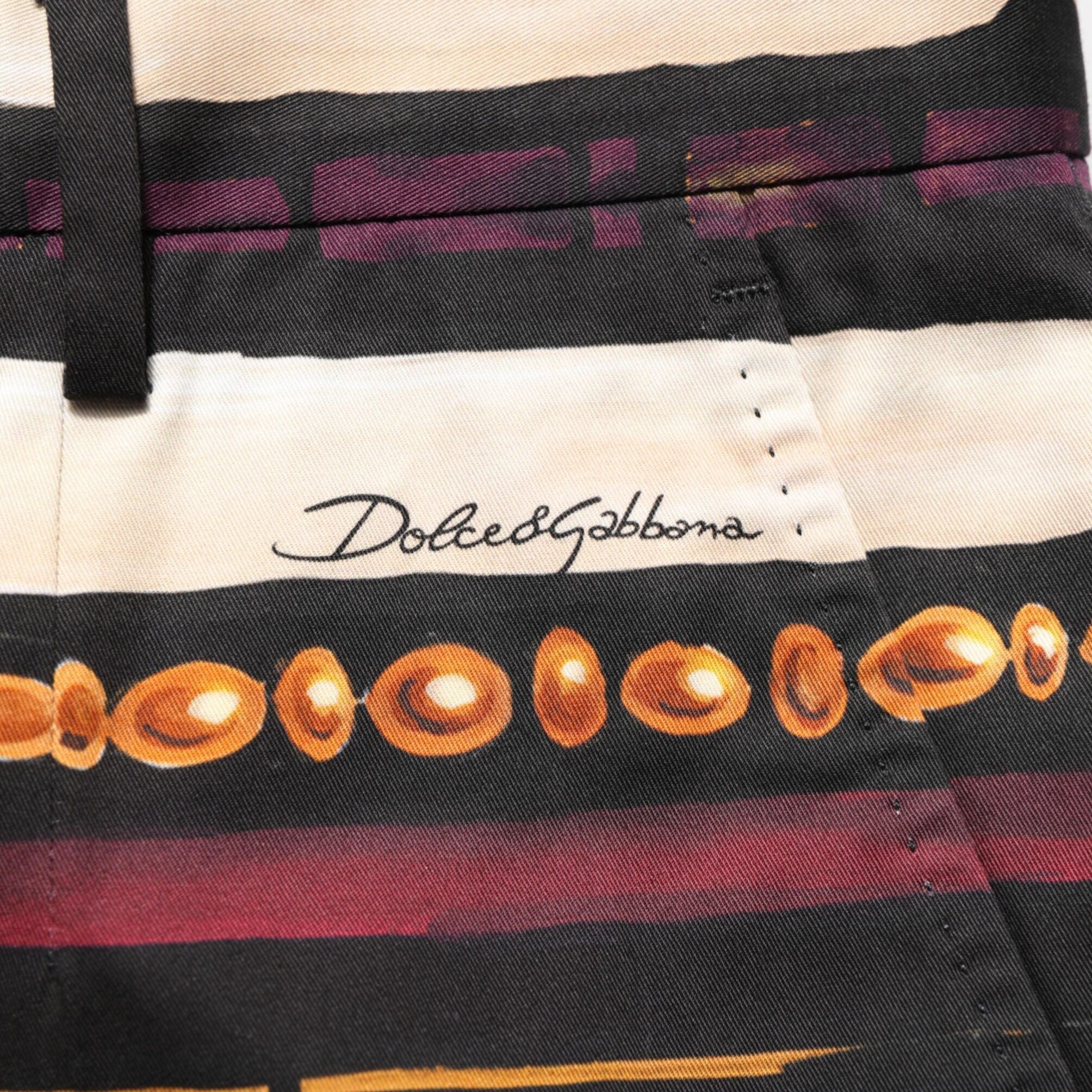 Dolce & Gabbana Multicolor Julias Ceasar Print Tapered Pants