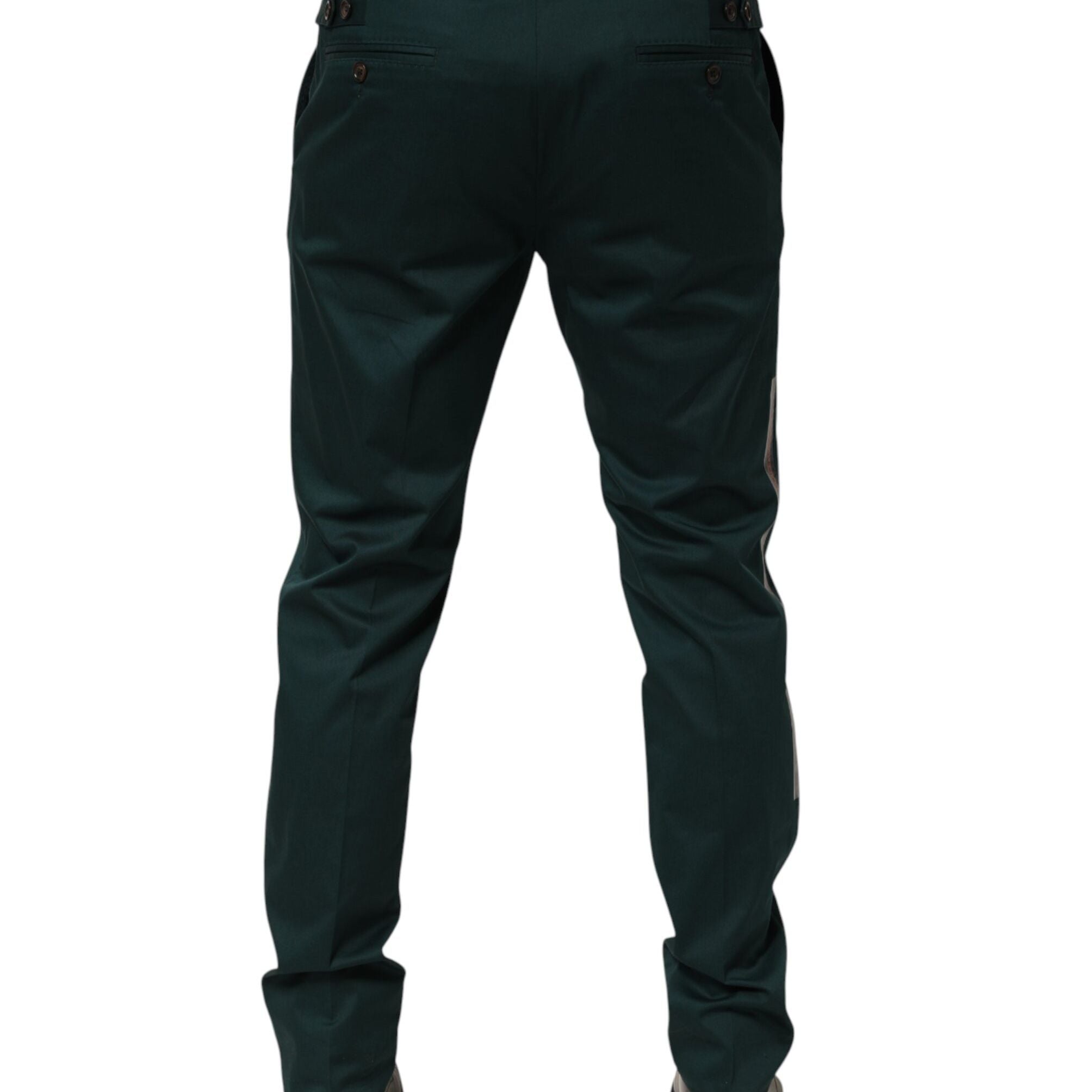 Dolce & Gabbana Green Cotton Formal Dress Men Trouser Pants