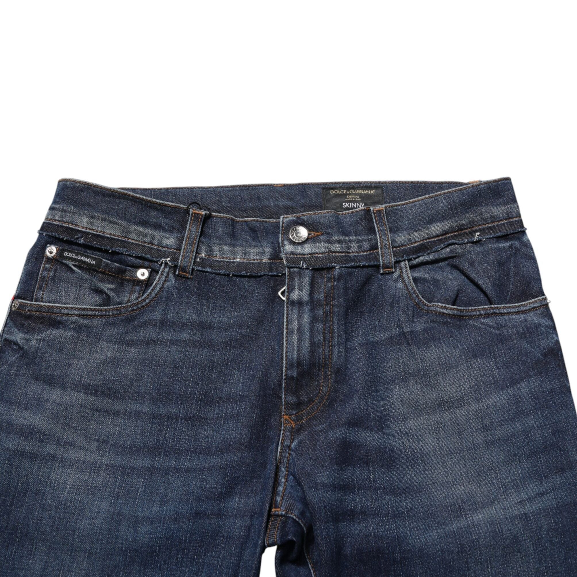 Dolce & Gabbana Blue Cotton Stretch Skinny Men Denim Jeans