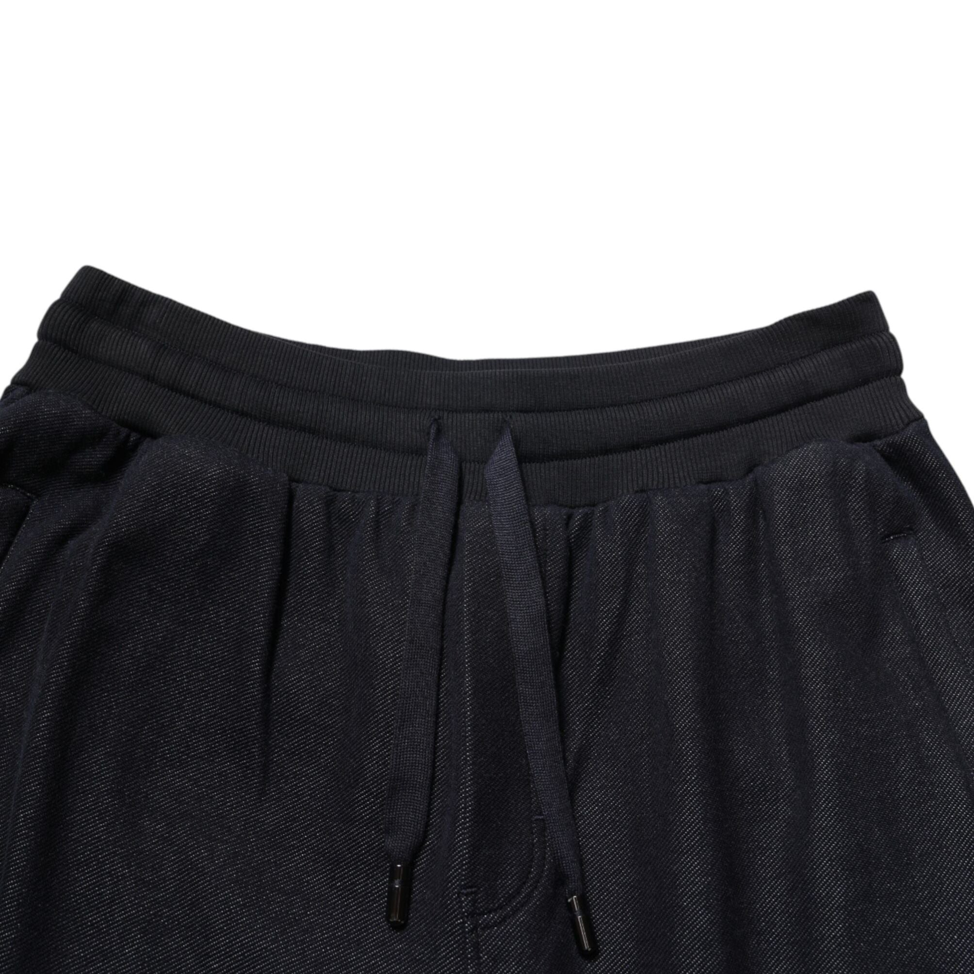 Dolce & Gabbana Black Cotton Blend Drawstring Jogger Jogger Pants