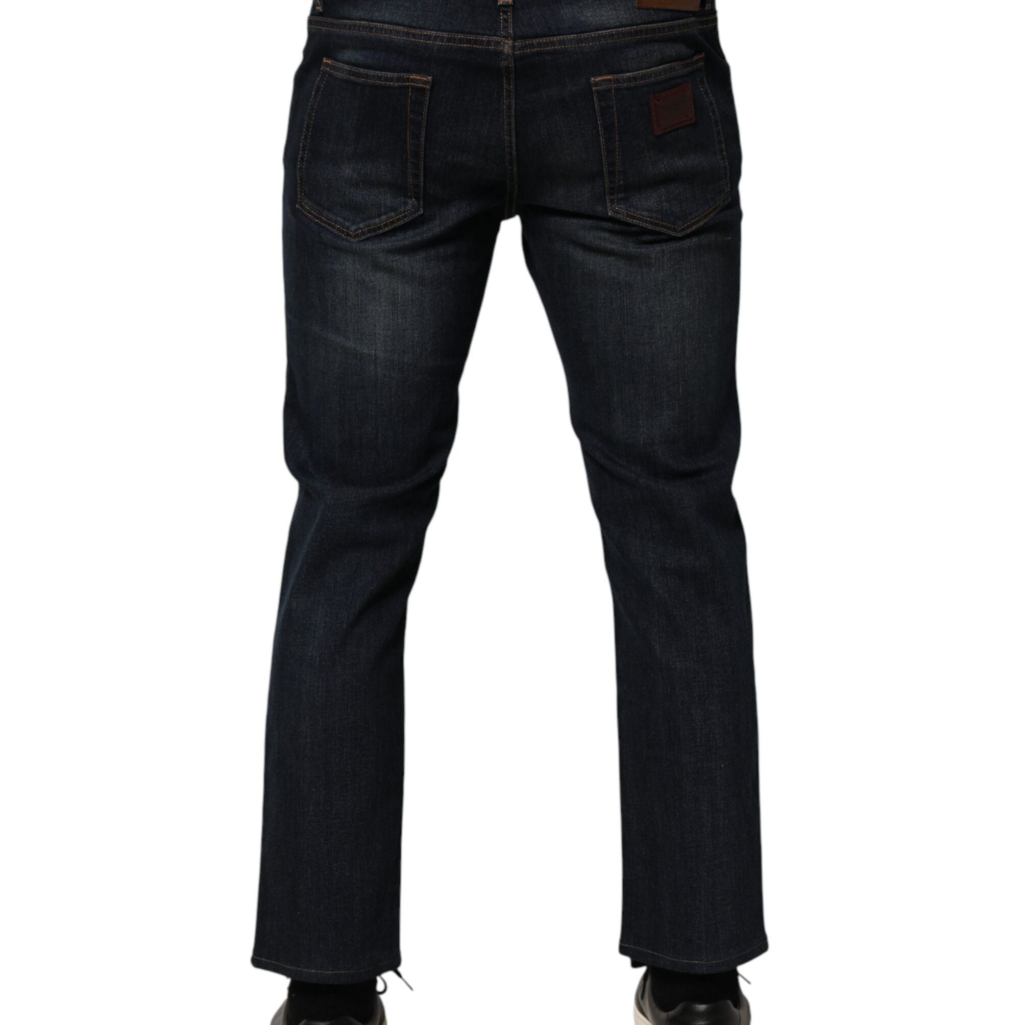 Dolce & Gabbana Dark Blue Cotton Skinny Men Denim Jeans