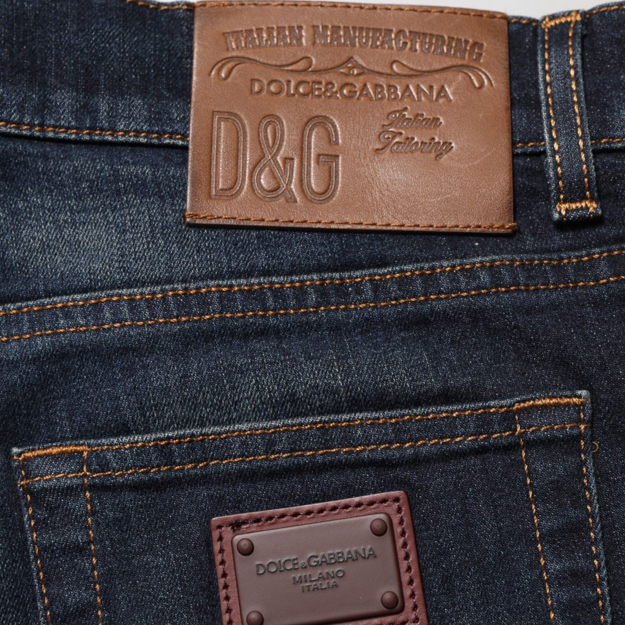 Dolce & Gabbana Dark Blue Cotton Skinny Men Denim Jeans