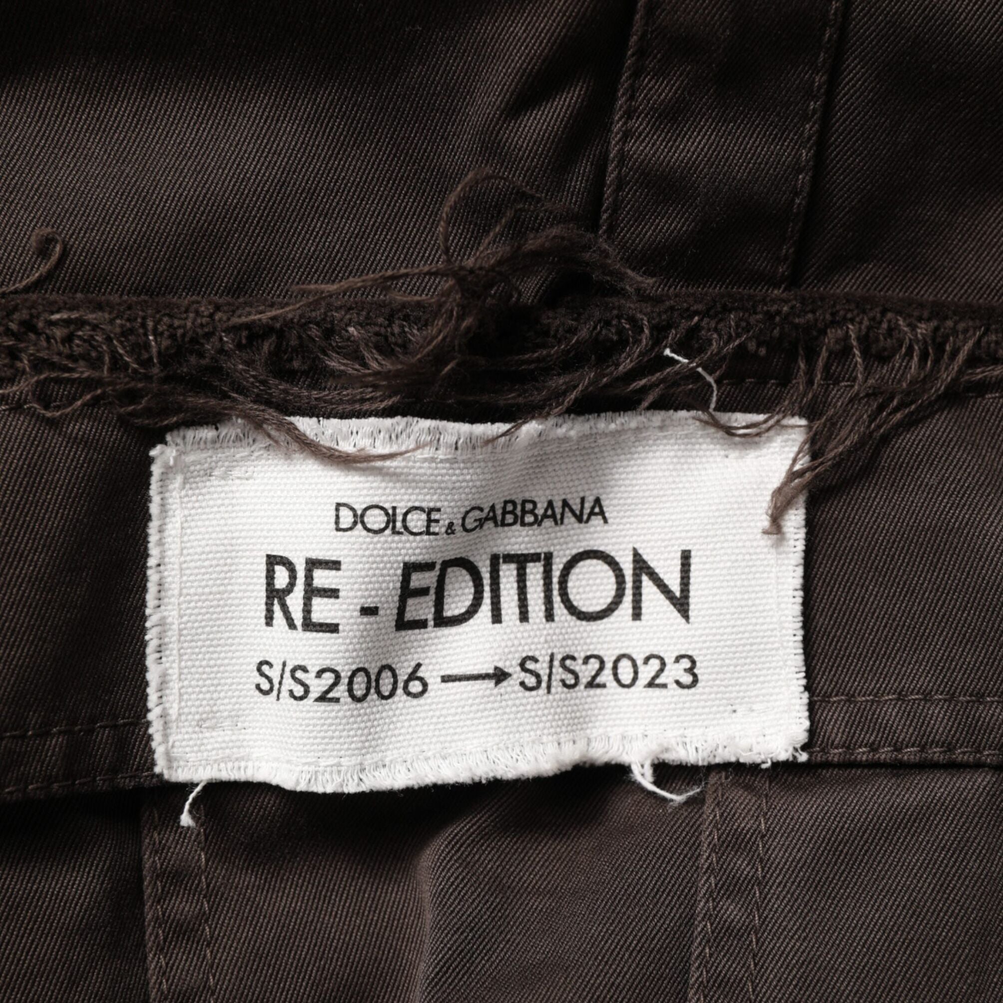 Dolce & Gabbana Brown Re- Edition Cotton Men Cargo Pants