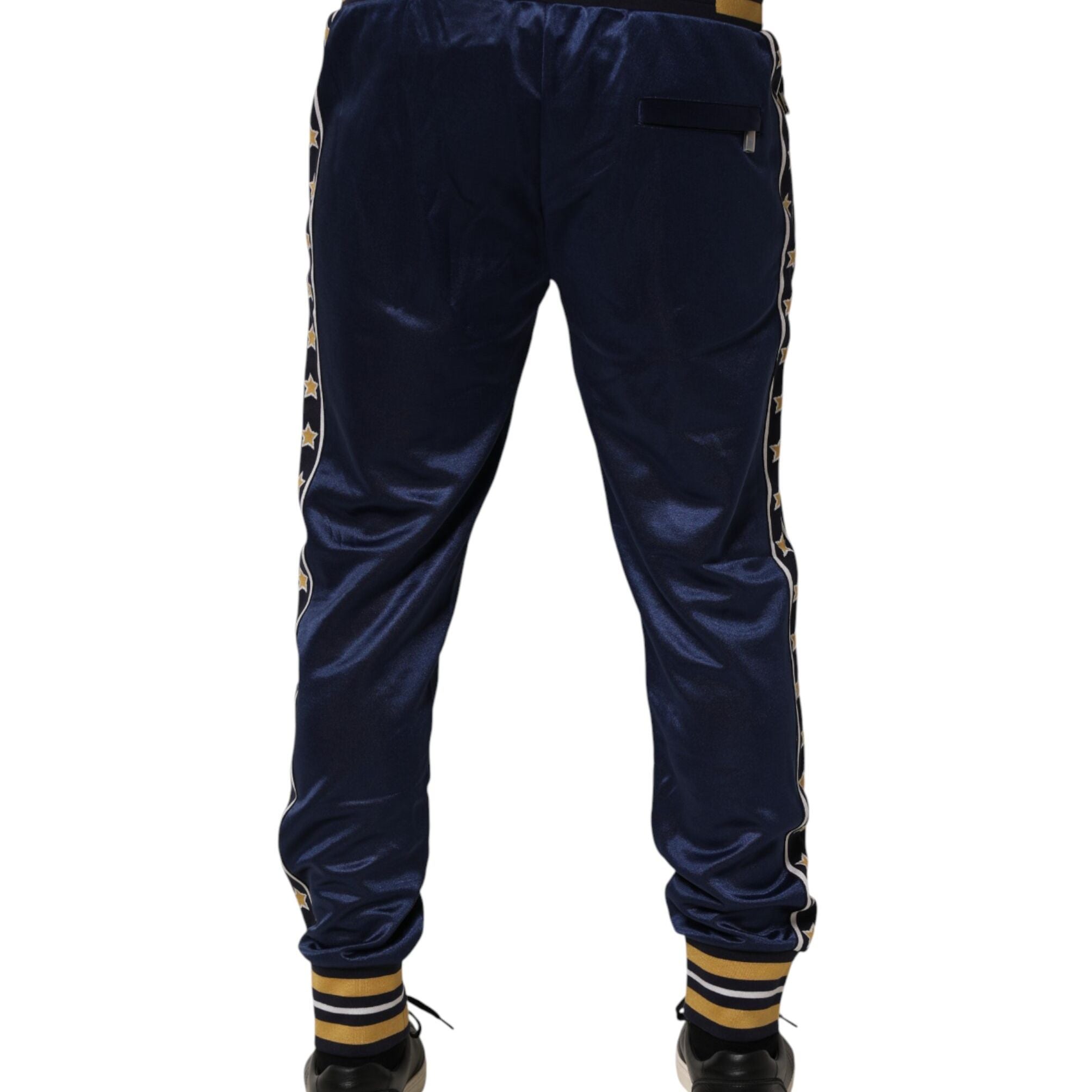 Dolce & Gabbana Blue Nylon Jogger Mid Waist Trouser Pants