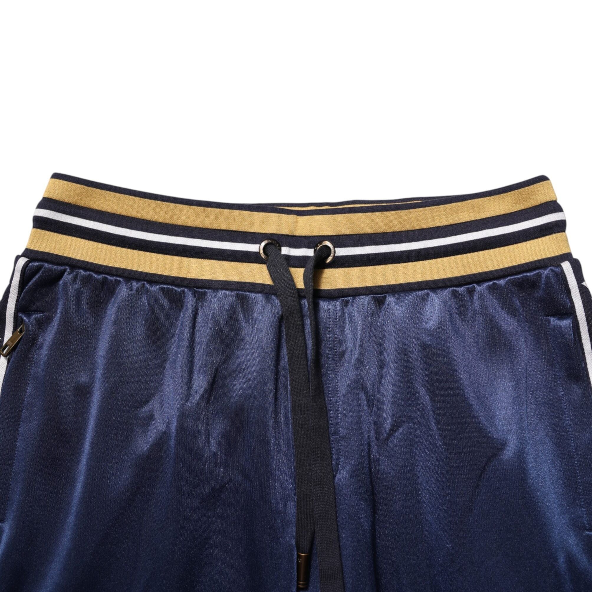 Dolce & Gabbana Blue Nylon Jogger Mid Waist Trouser Pants