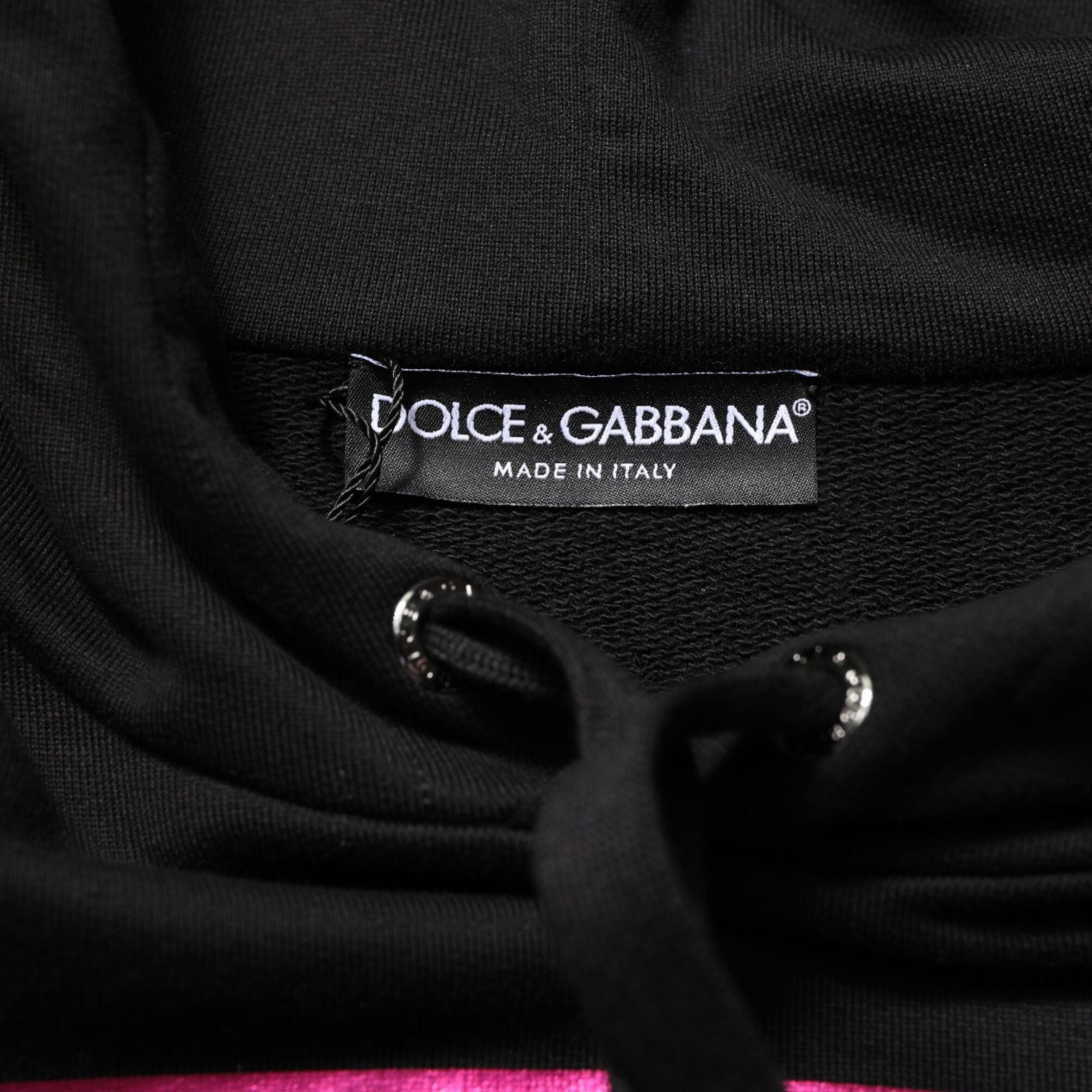 Dolce & Gabbana Black Printed Hooded Men Sweatshirt Sweater