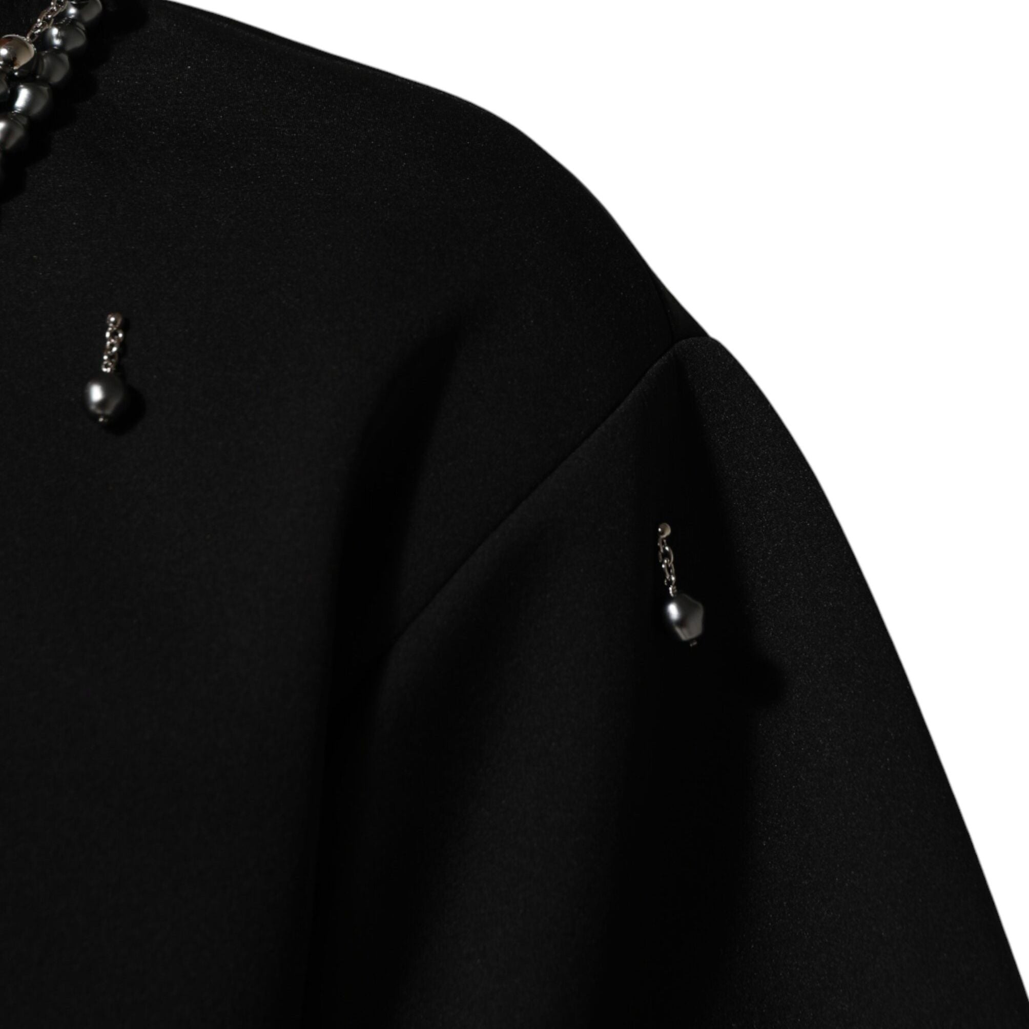 Dolce & Gabbana Black Polyester Necklace Embellished T-shirt