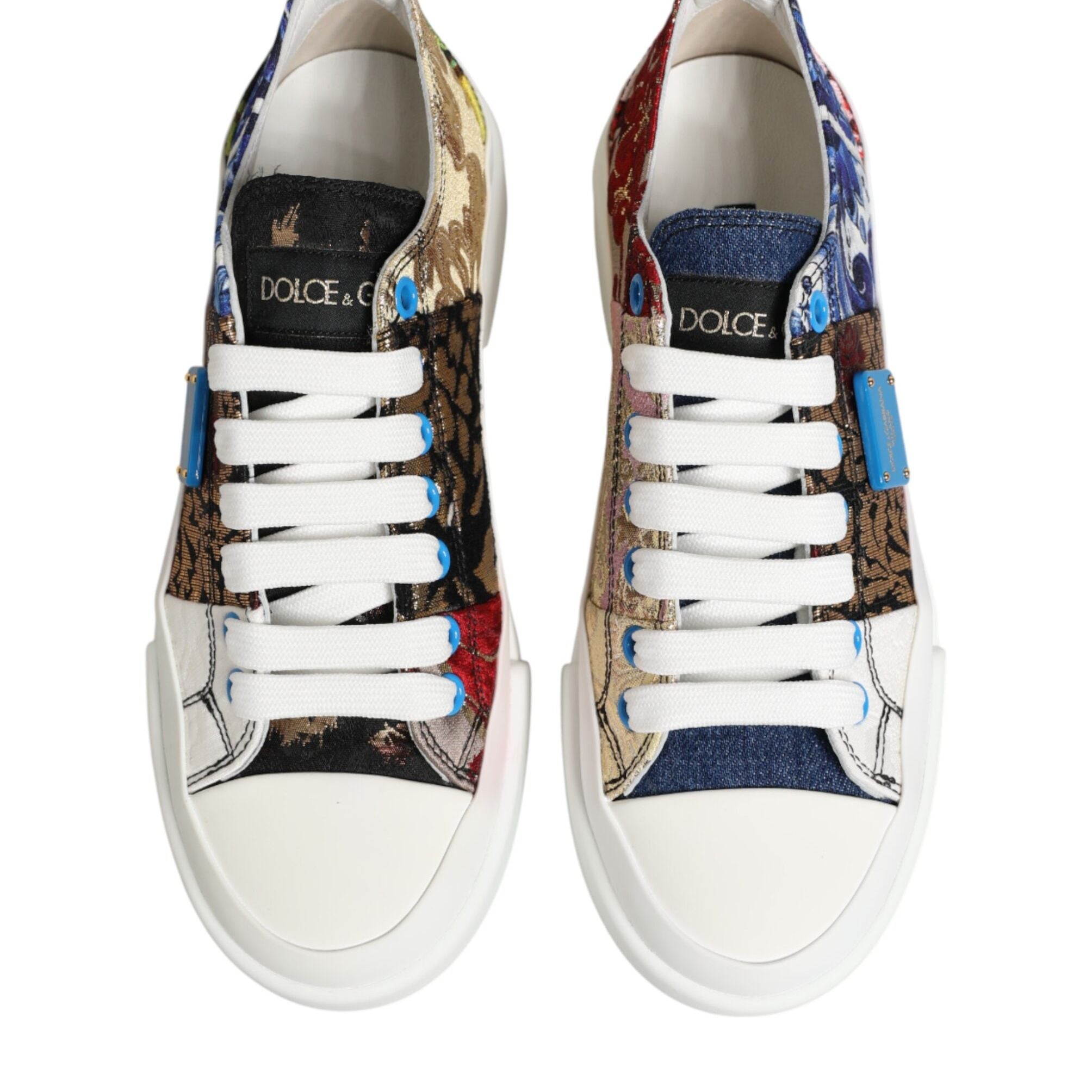 Dolce & Gabbana Multicolor Patchwork Low Top Sneakers Shoes