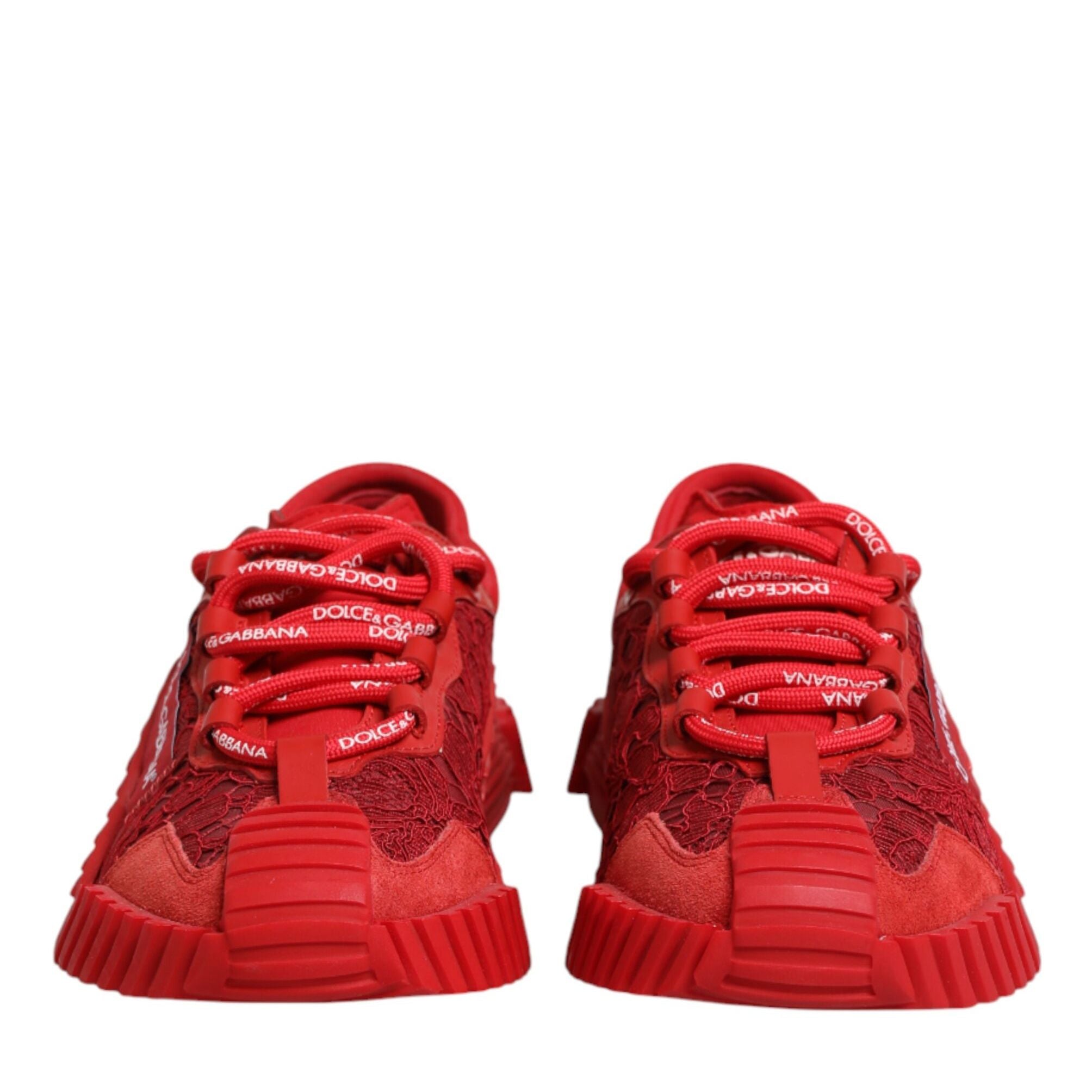 Dolce & Gabbana Red Logo Lace Low Top NS1 Sneakers Shoes