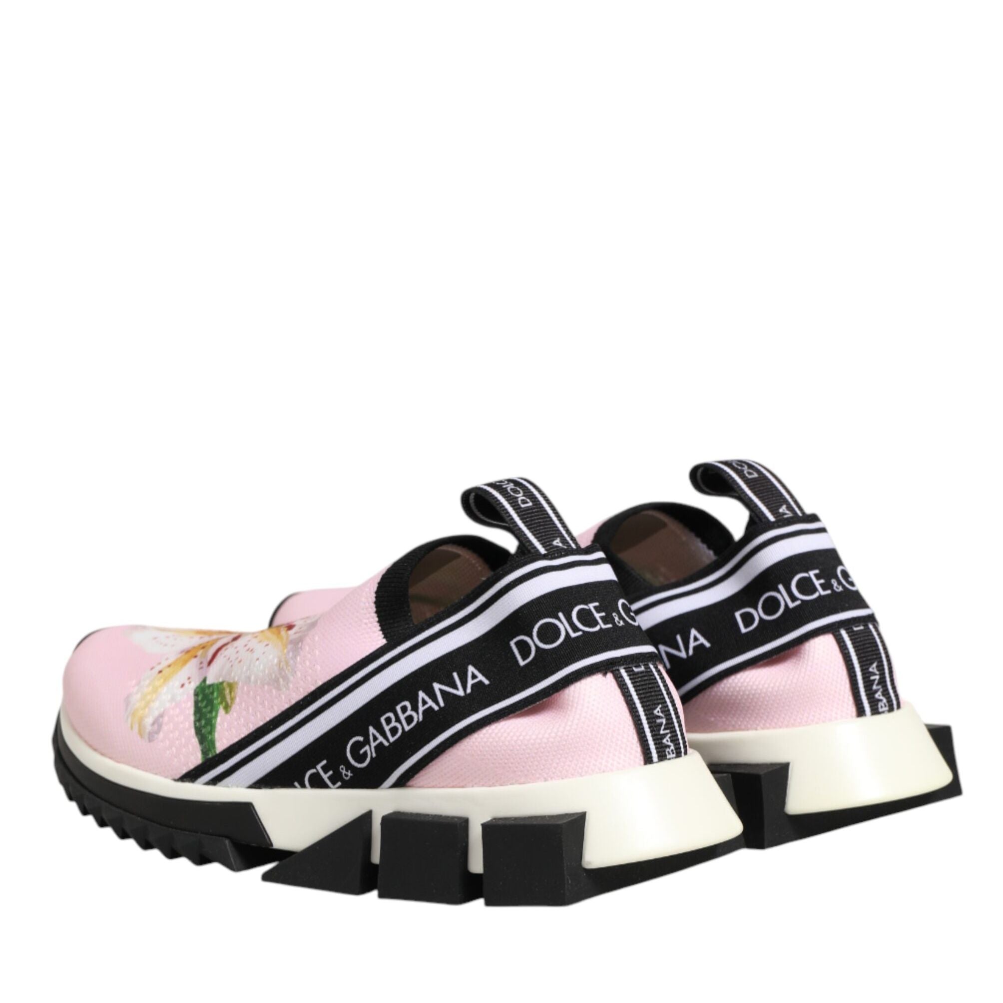 Dolce & Gabbana Pink Floral Sorrento Low Top Sneakers Shoes
