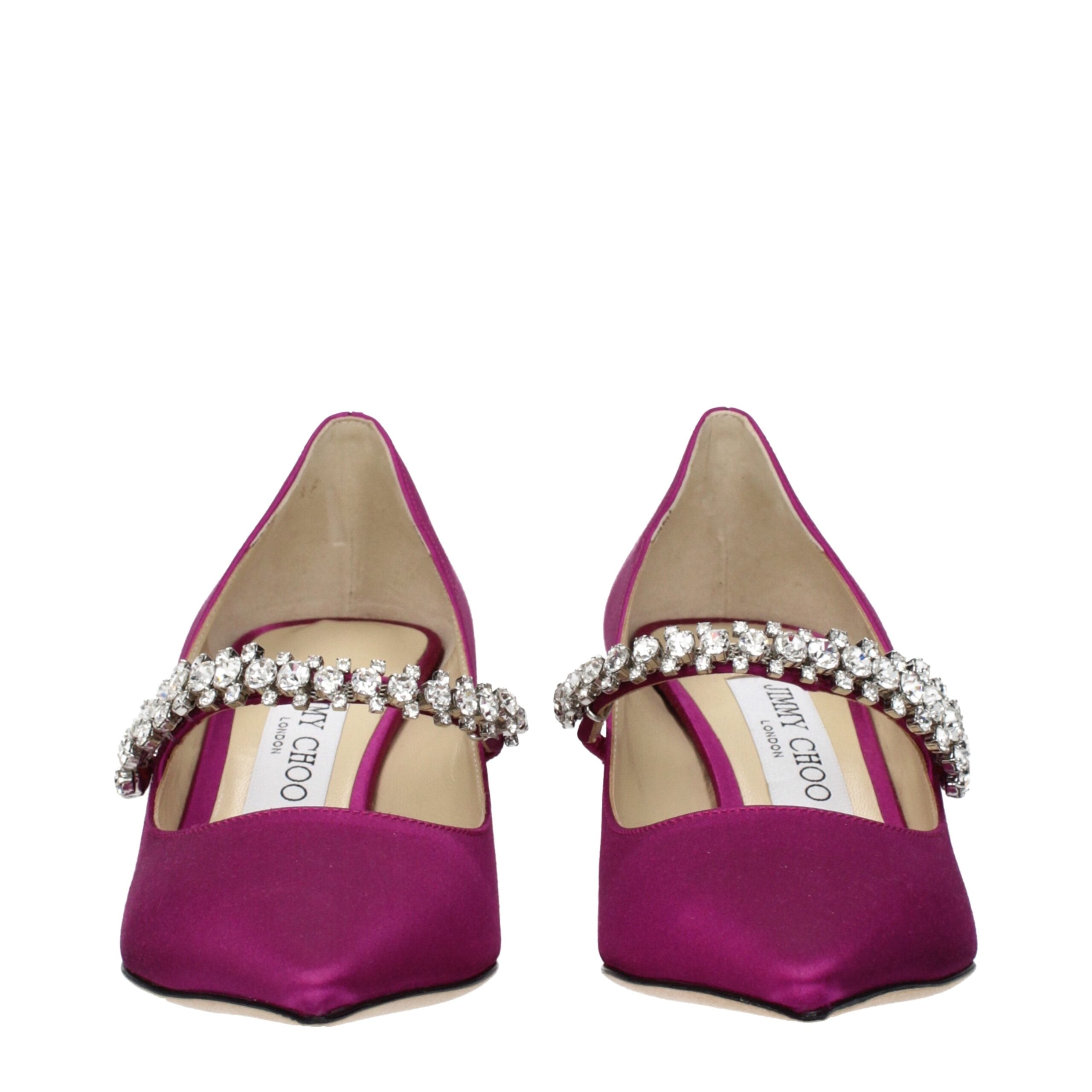 Jimmy Choo Pink Satin Mid Heel Pumps